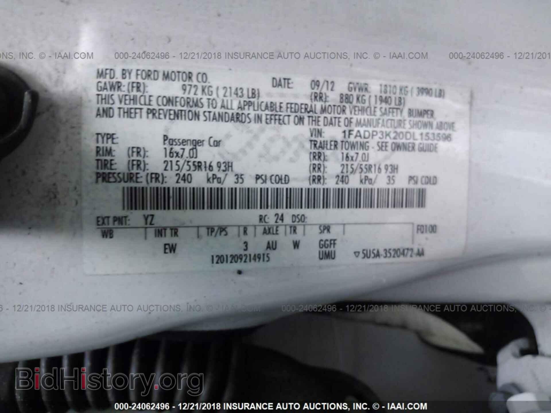 2013 FORD FOCUS - VIN: 1FADP3K20DL153596 - Фото 9