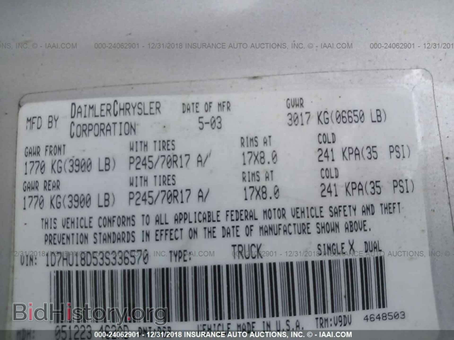 2003 DODGE RAM 1500 - VIN: 1D7HU18D53S336570 - Photo 9