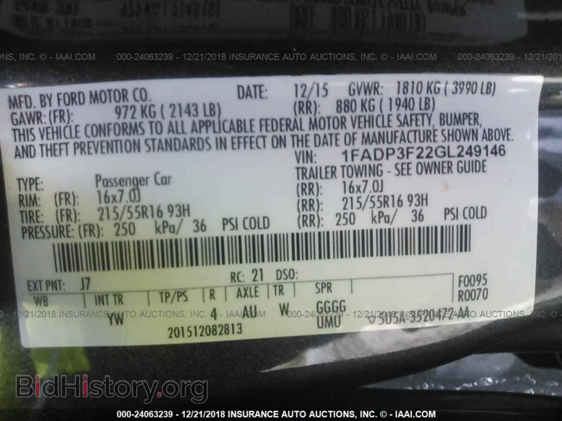 2016 FORD FOCUS - VIN: 1FADP3F22GL249146 - Photo 9