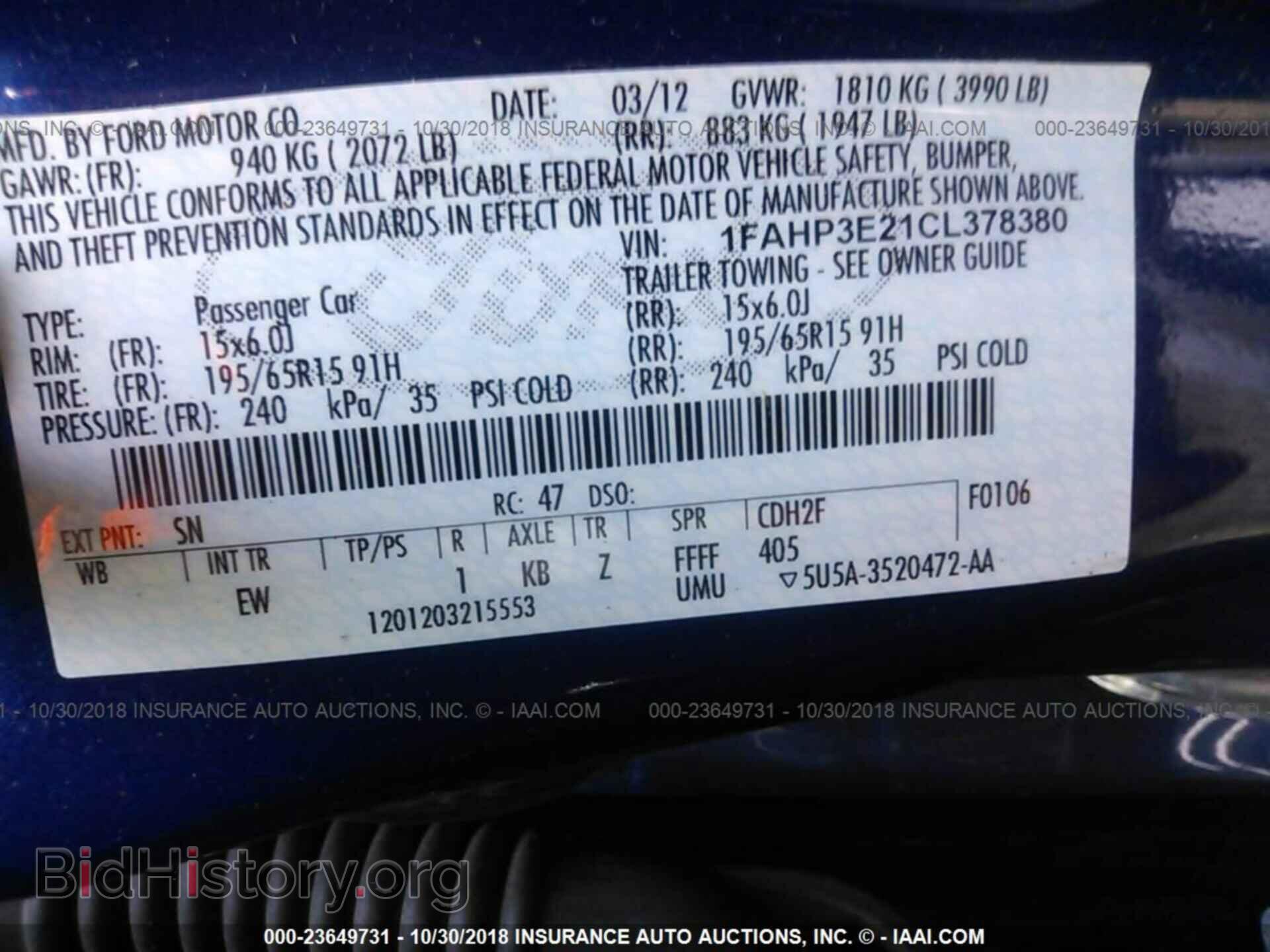 2012 FORD FOCUS - VIN: 1FAHP3E21CL378380 - Photo 9