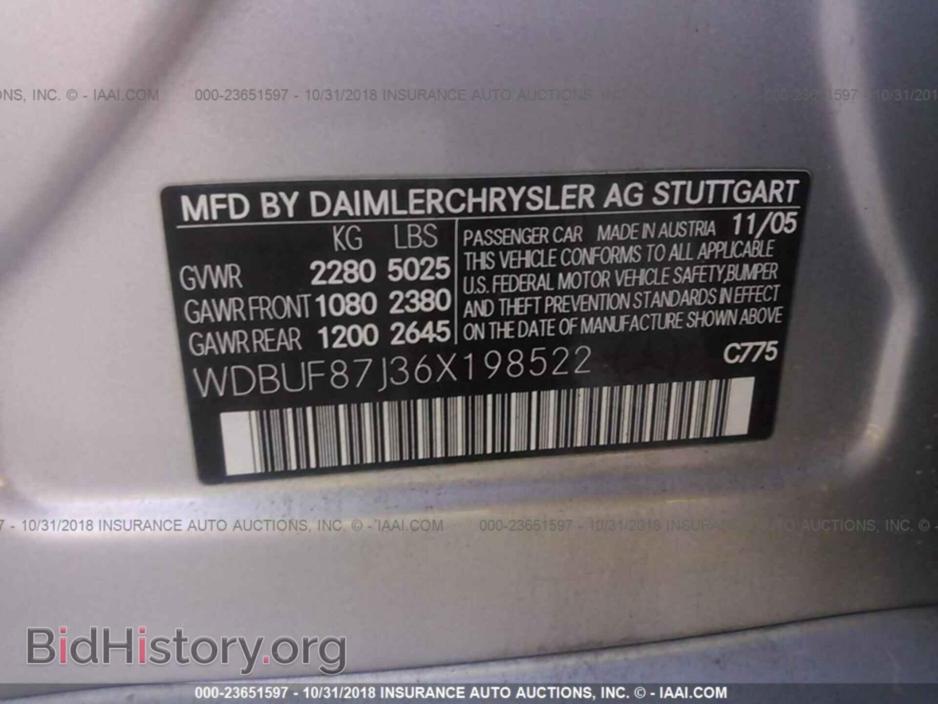 2006 MERCEDES-BENZ E - VIN: WDBUF87J36X198522 - Photo 9
