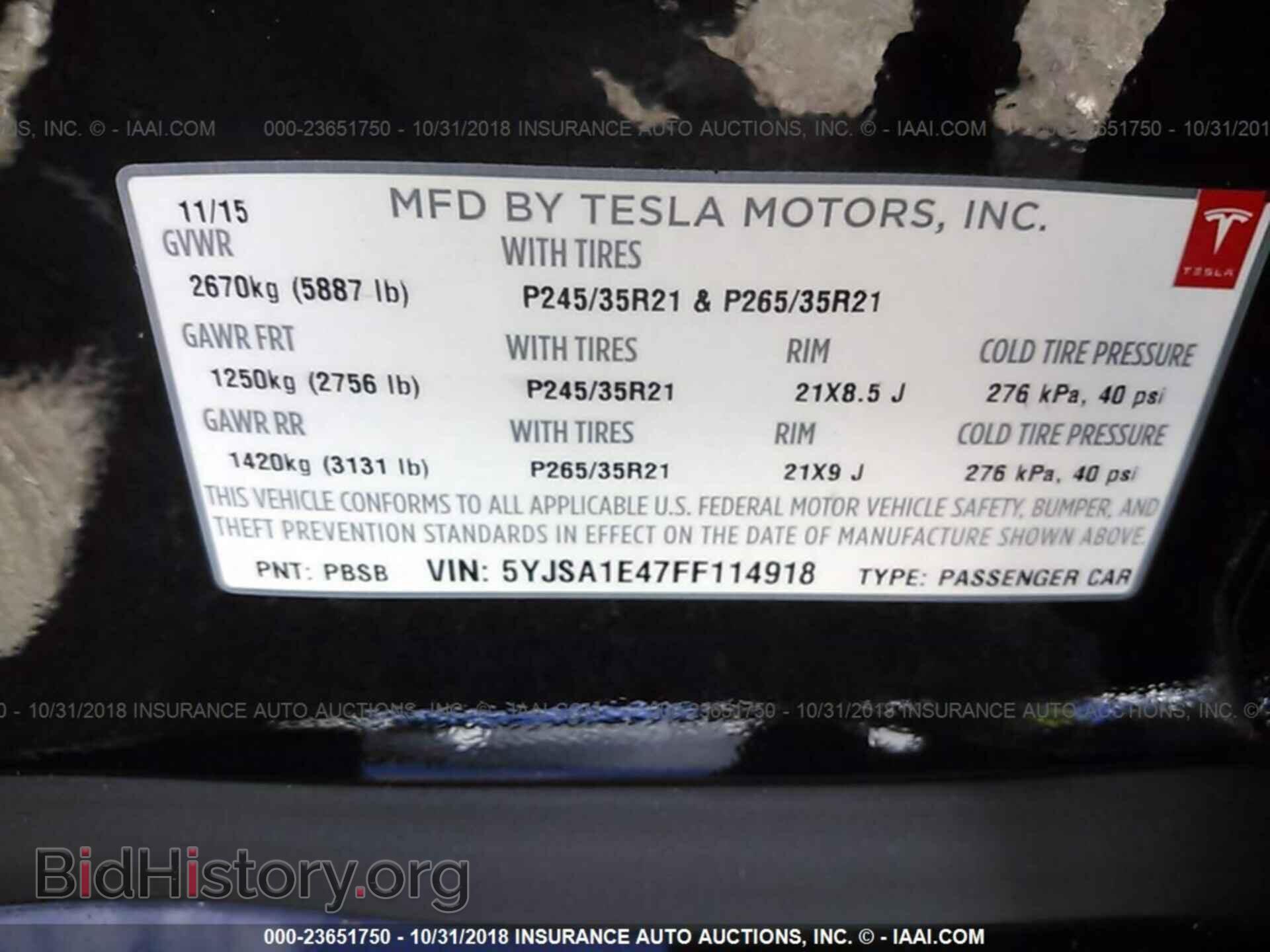 2015 TESLA MODEL S - VIN: 5YJSA1E47FF114918 - Photo 9