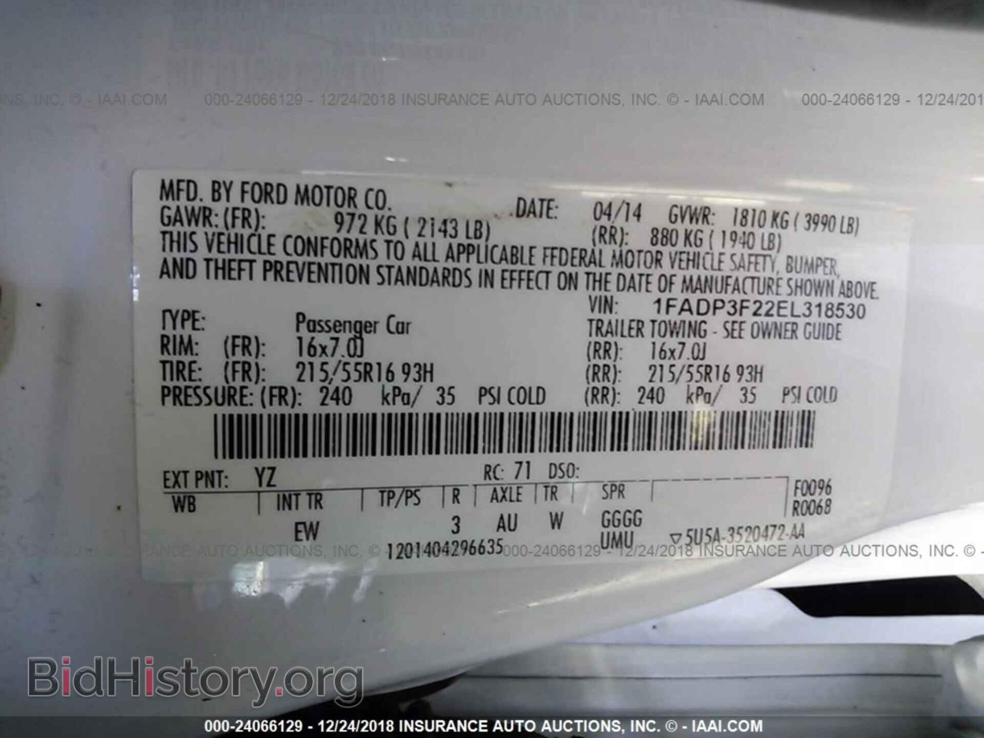 2014 FORD FOCUS - VIN: 1FADP3F22EL318530 - Фото 9