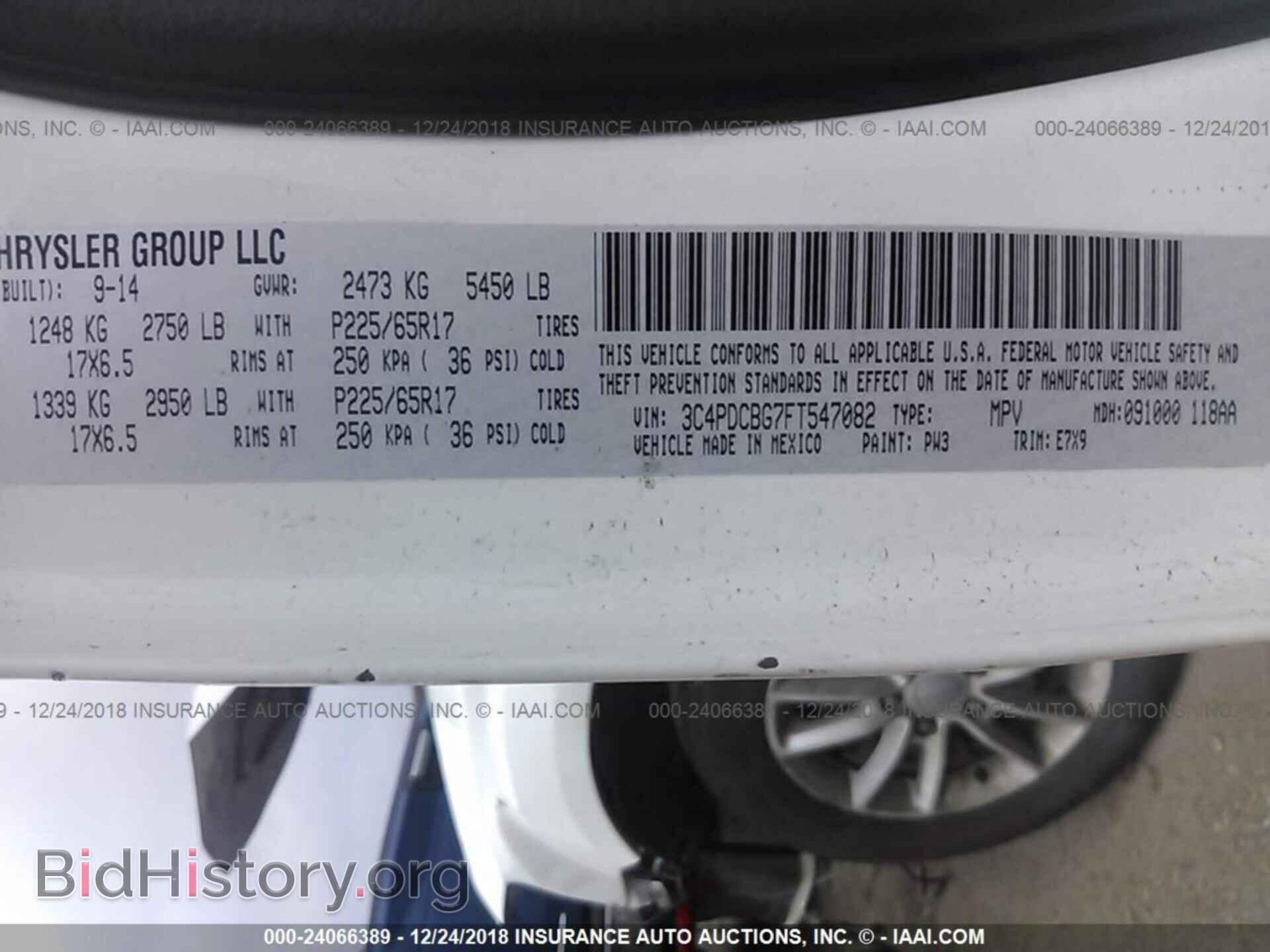 2015 DODGE JOURNEY - VIN: 3C4PDCBG7FT547082 - Photo 9