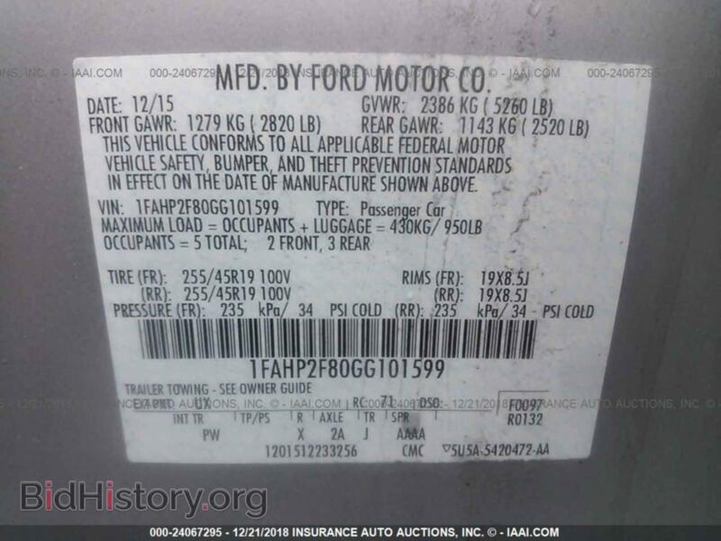 2016 Ford TAURUS (VIN 1FAHP2F80GG101599) — photo 9 of 10