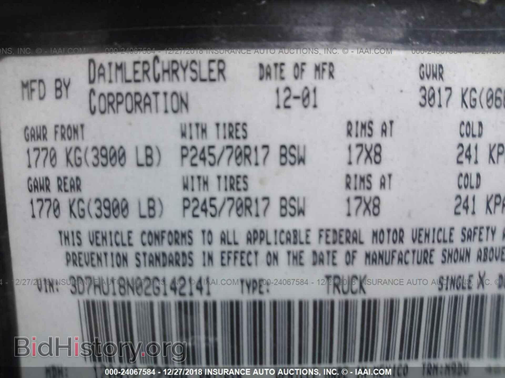 2002 DODGE RAM 1500 - VIN: 3D7HU18N02G142141 - Photo 9