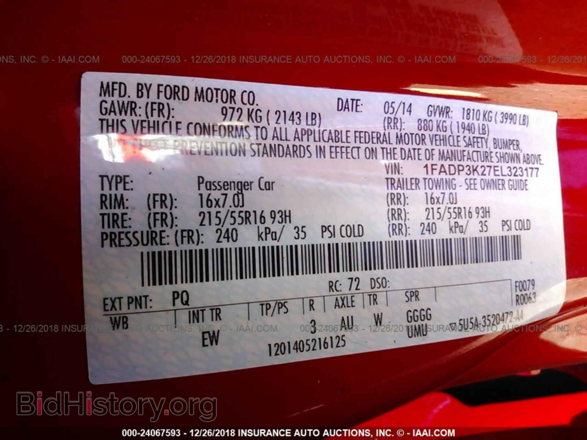 2014 FORD FOCUS - VIN: 1FADP3K27EL323177 - Photo 9