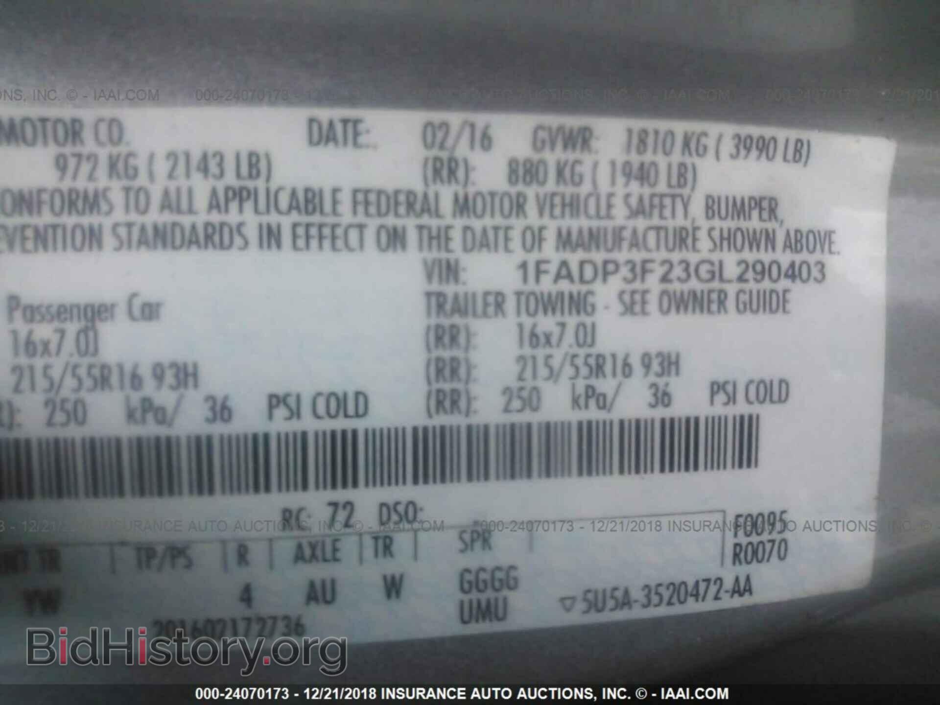 2016 FORD FOCUS - VIN: 1FADP3F23GL290403 - Photo 9