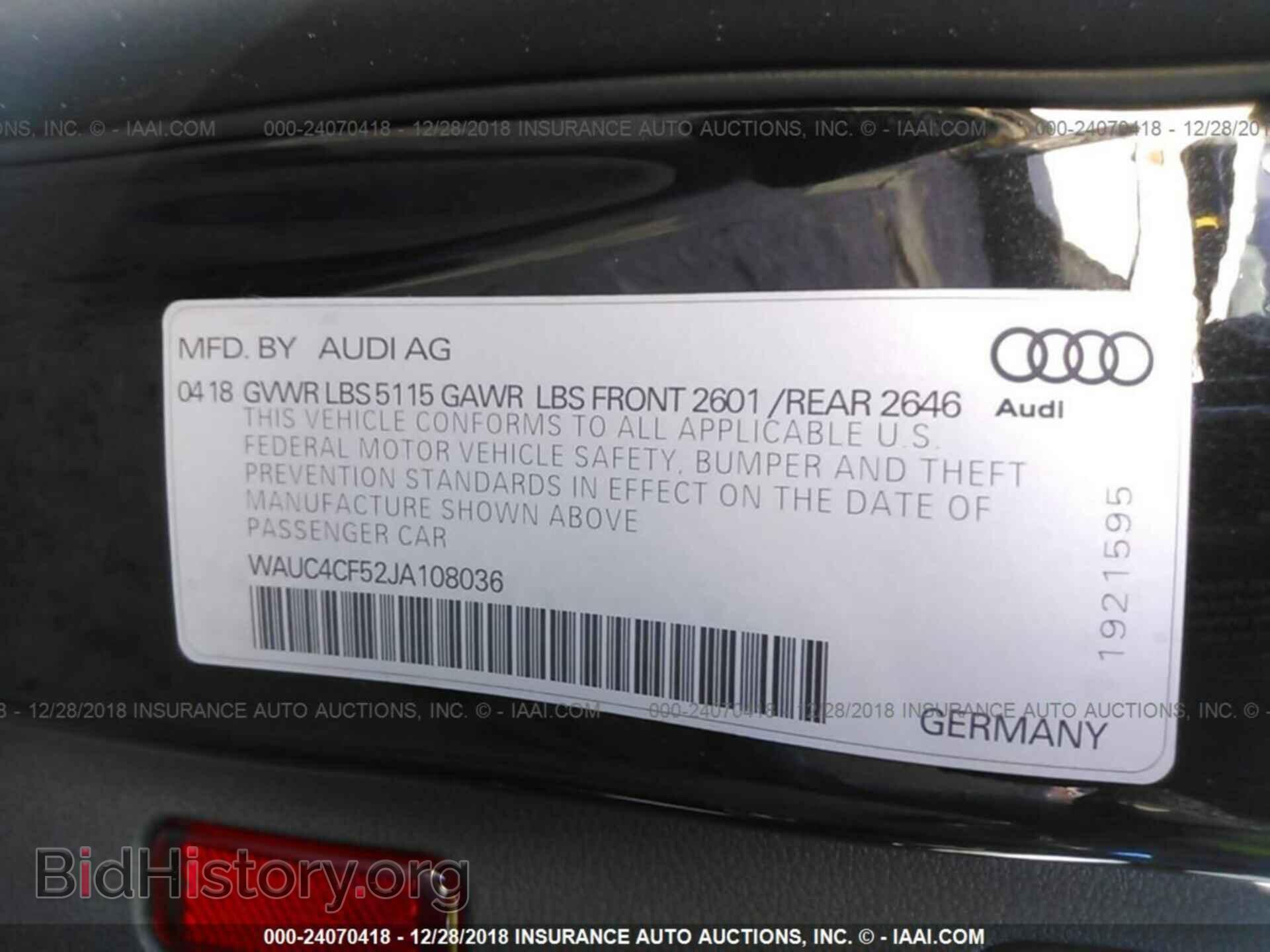 2018 AUDI S5 - VIN: WAUC4CF52JA108036 - Photo 9