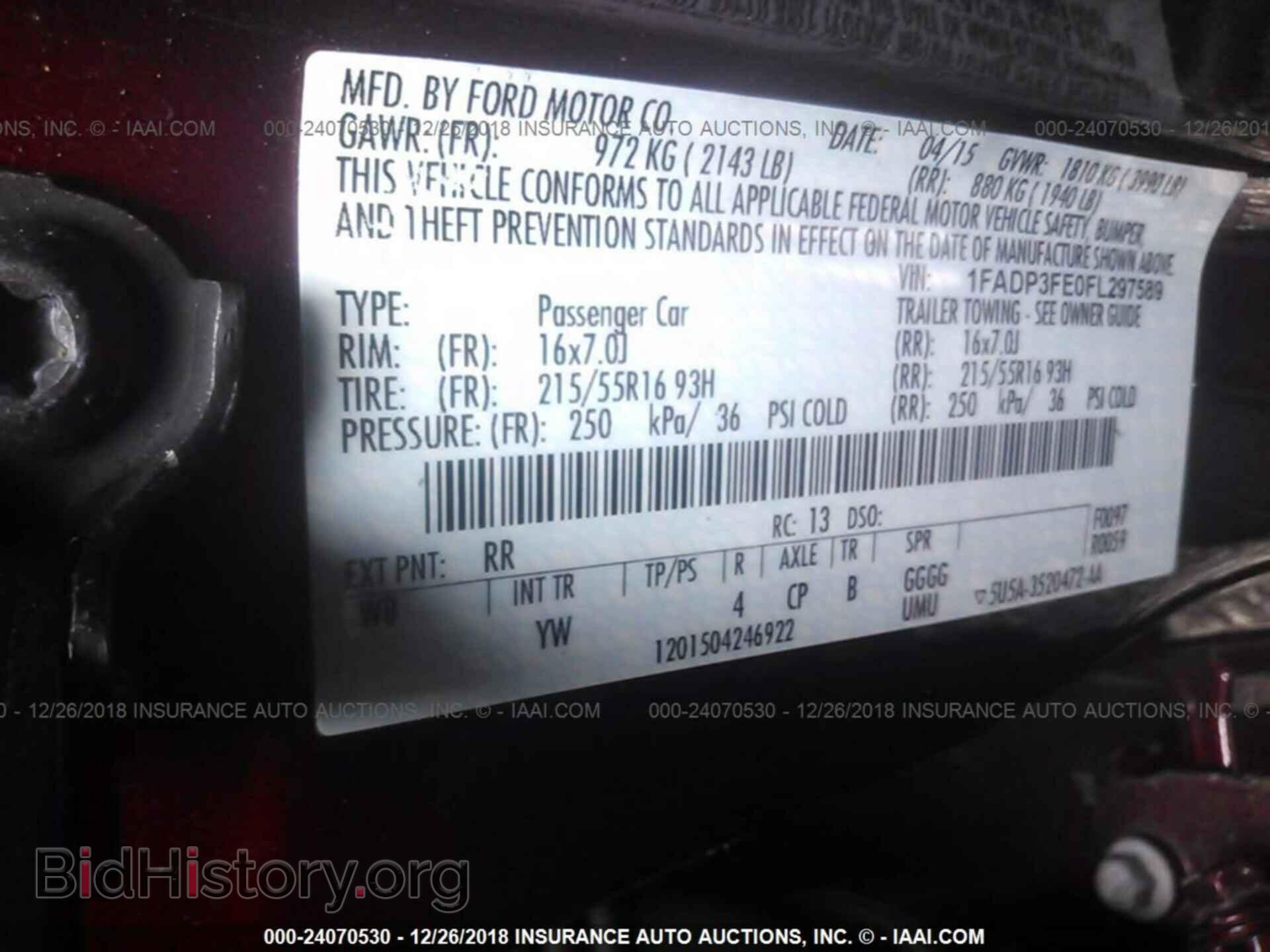 2015 FORD FOCUS - VIN: 1FADP3FE0FL297589 - Фото 9
