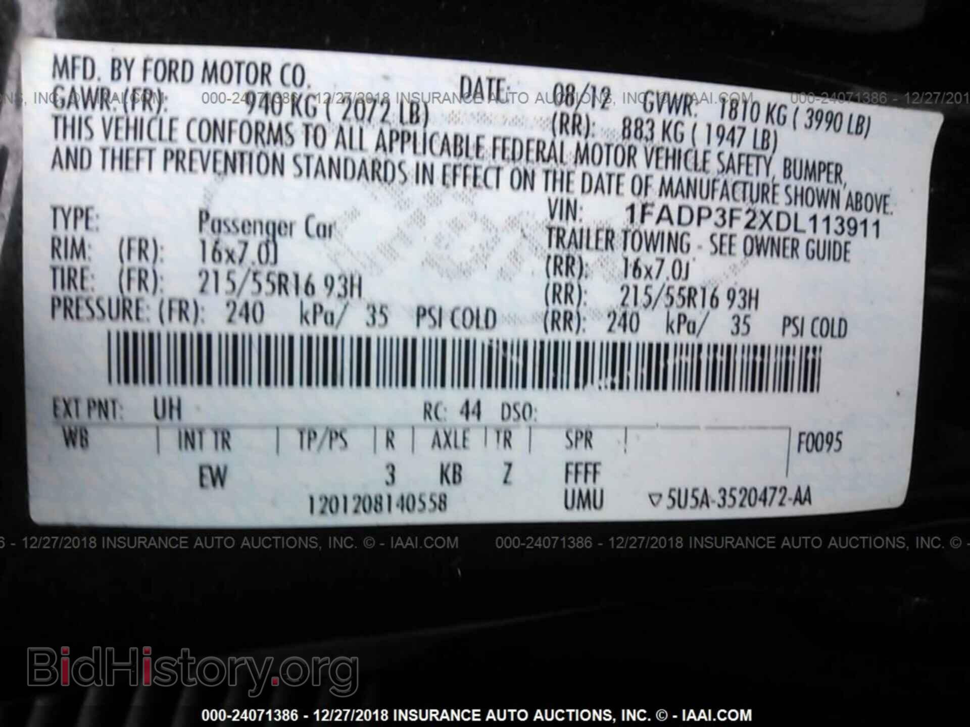 2013 FORD FOCUS - VIN: 1FADP3F2XDL113911 - Фото 9