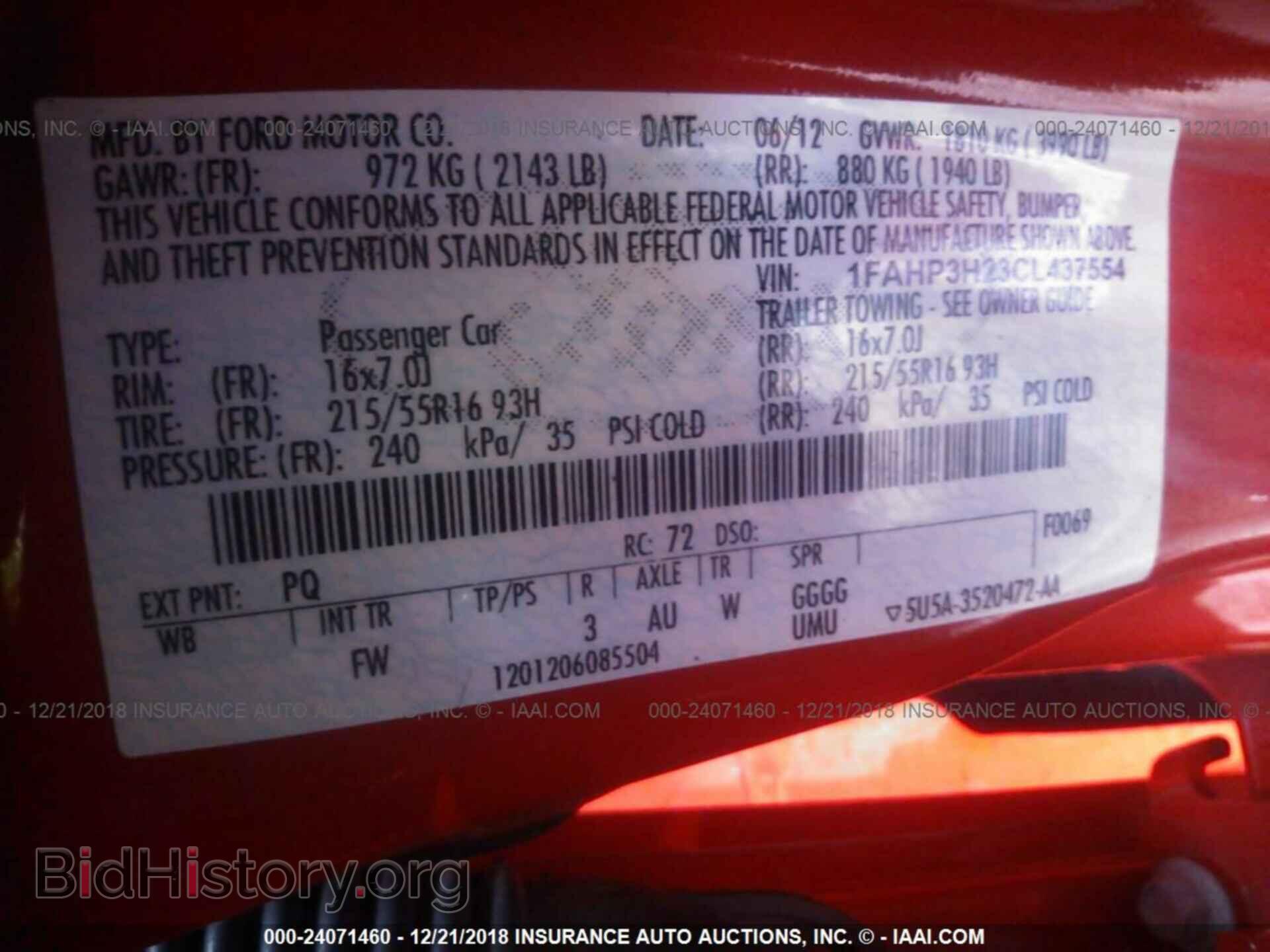 2012 FORD FOCUS - VIN: 1FAHP3H23CL437554 - Photo 9