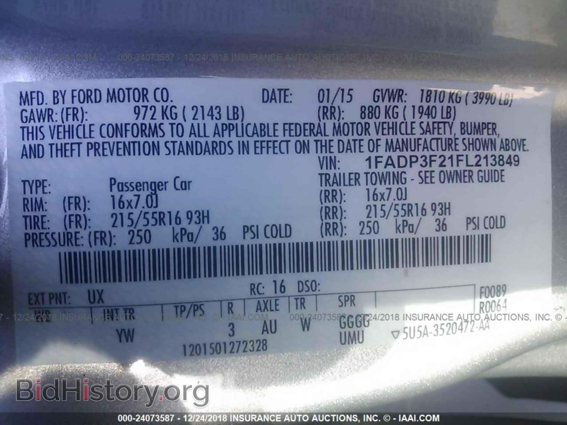 2015 FORD FOCUS - VIN: 1FADP3F21FL213849 - Фото 9