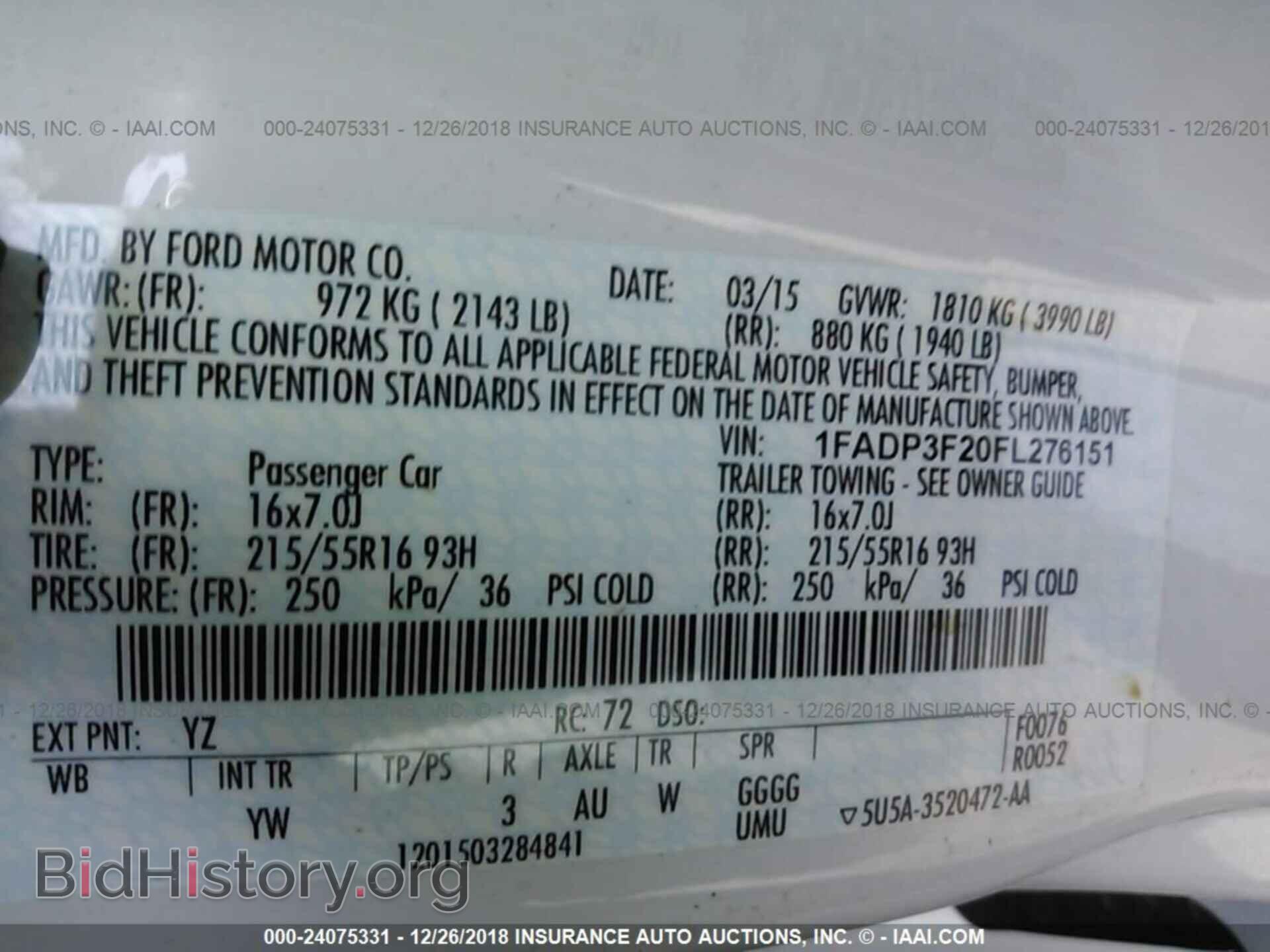 2015 FORD FOCUS - VIN: 1FADP3F20FL276151 - Фото 9