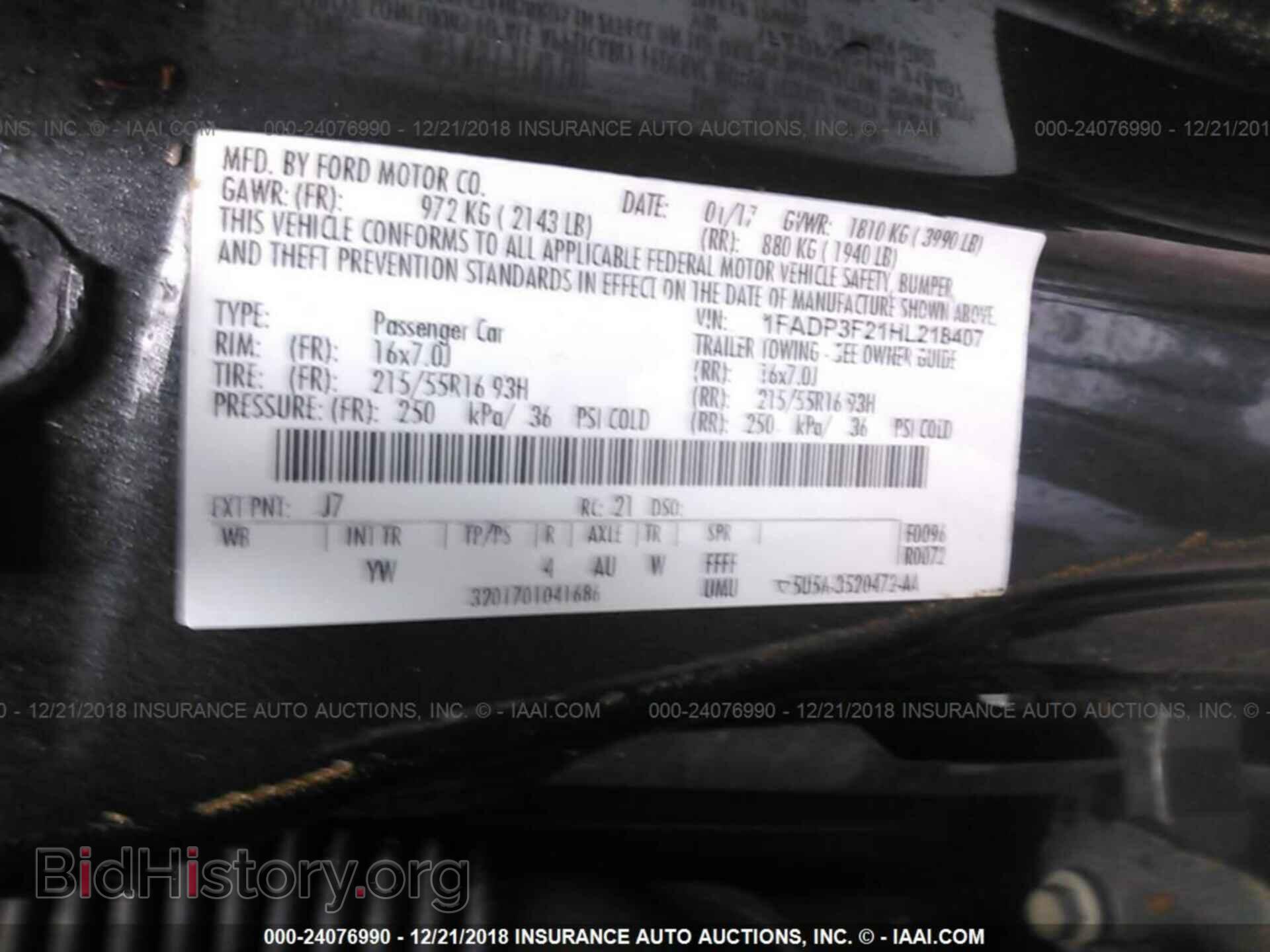 2017 FORD FOCUS - VIN: 1FADP3F21HL218407 - Photo 9