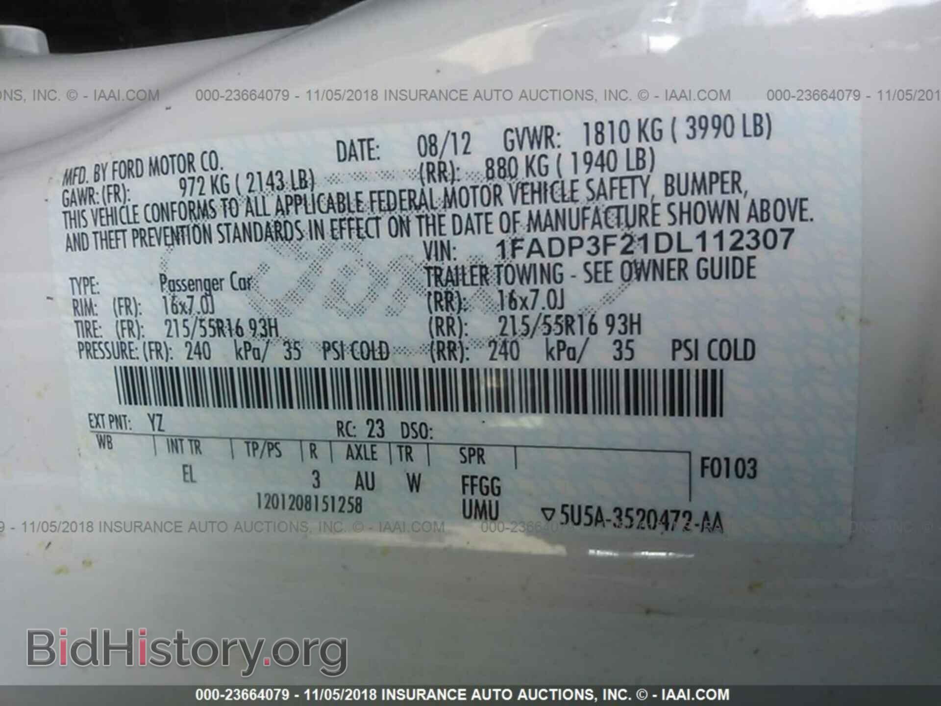 2013 FORD FOCUS - VIN: 1FADP3F21DL112307 - Фото 9