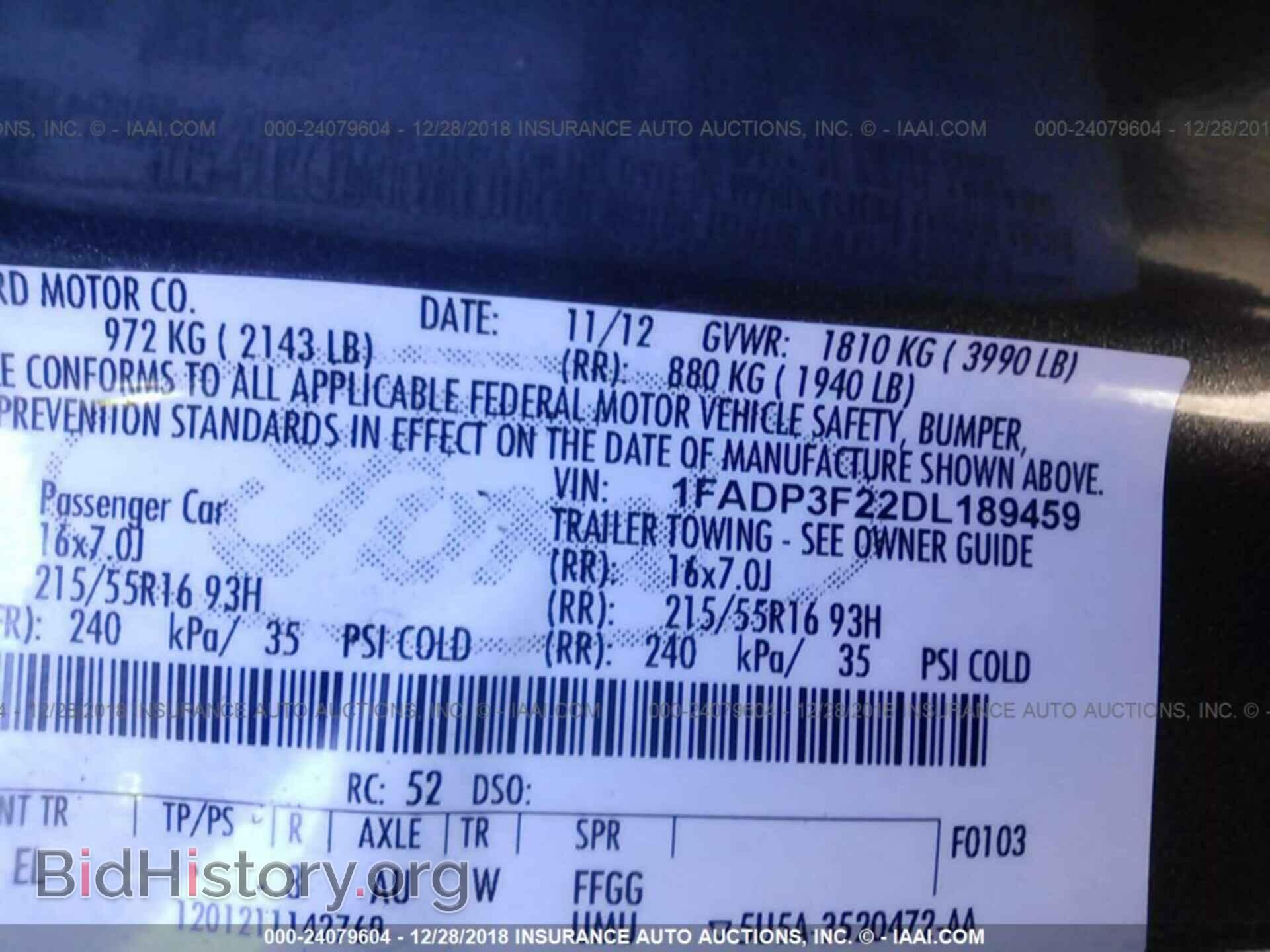 2013 FORD FOCUS - VIN: 1FADP3F22DL189459 - Photo 9
