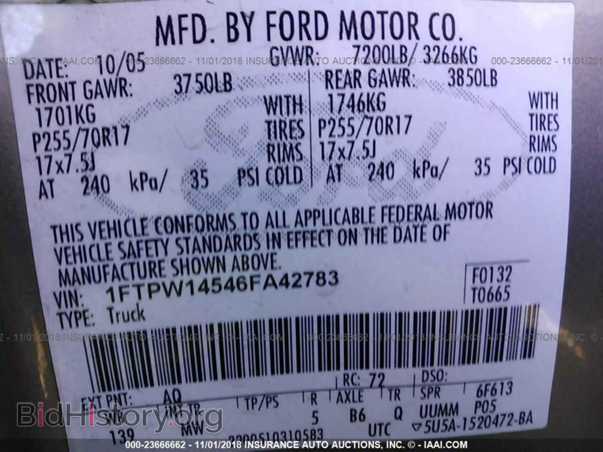 2006 FORD F150 - VIN: 1FTPW14546FA42783 - Фото 9