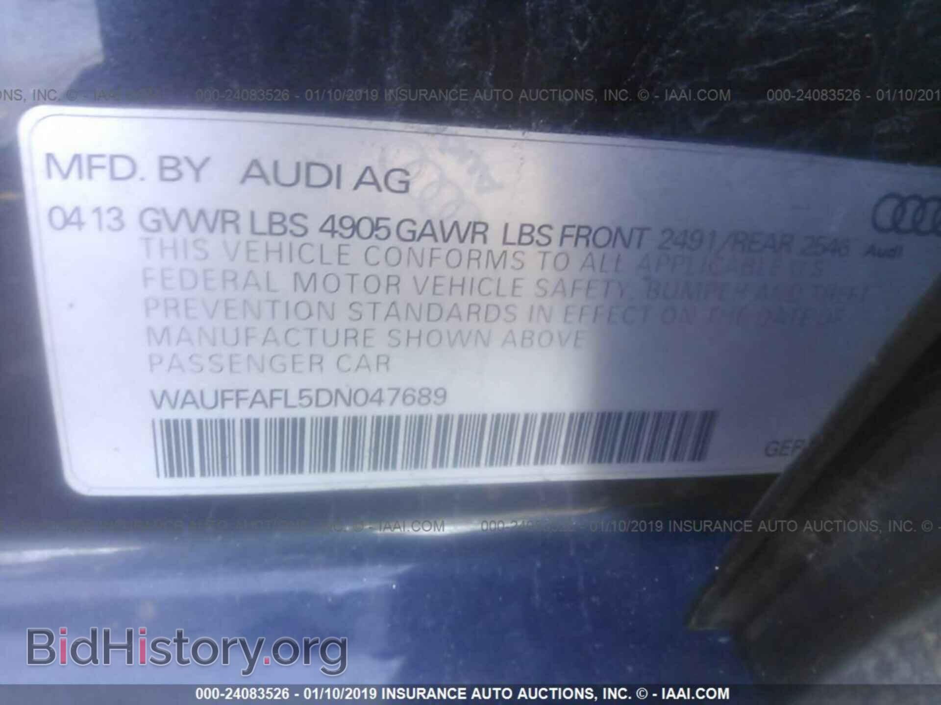 2013 AUDI A4 - VIN: WAUFFAFL5DN047689 - Фото 9