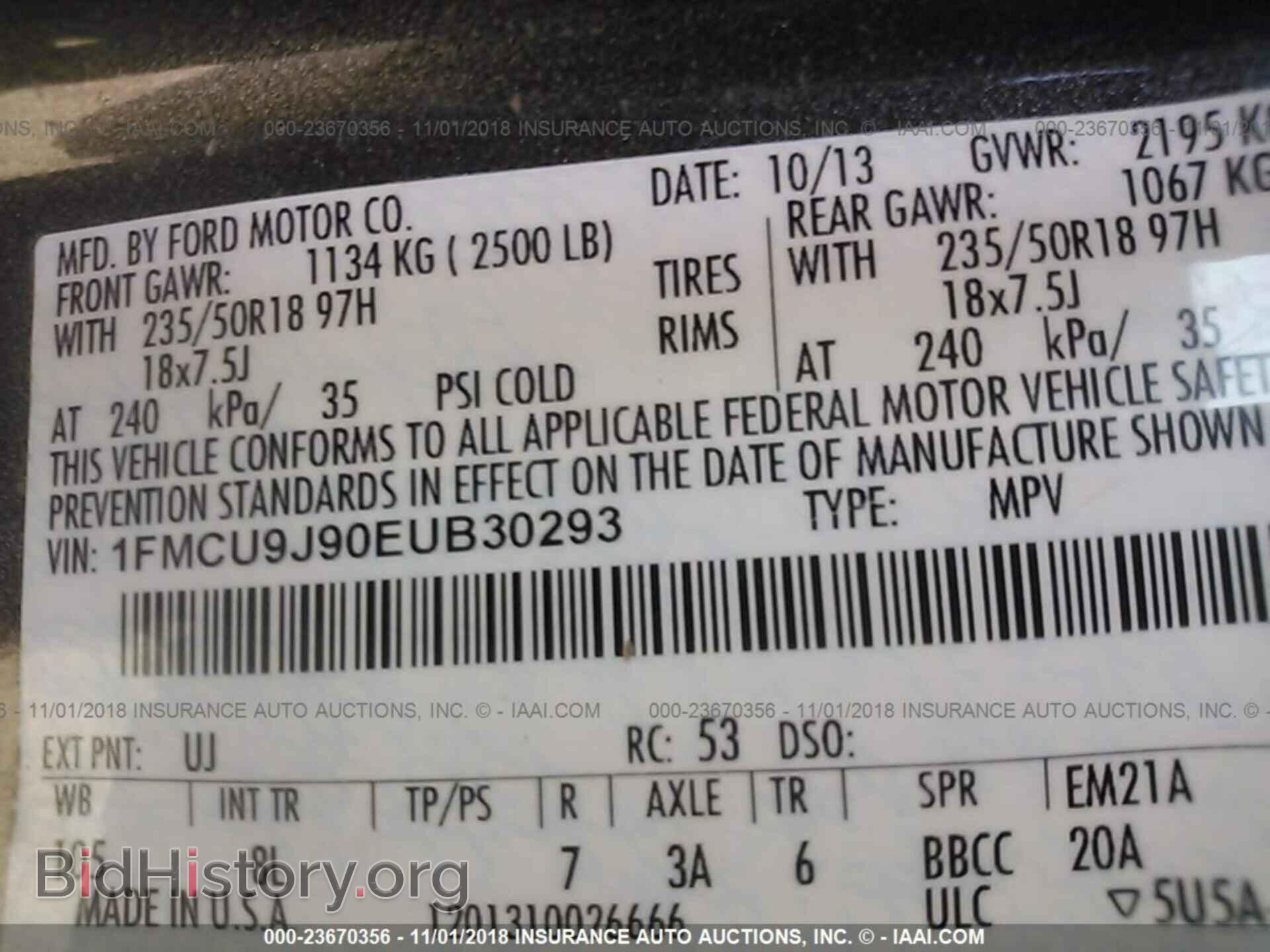 2014 FORD ESCAPE - VIN: 1FMCU9J90EUB30293 - Photo 9