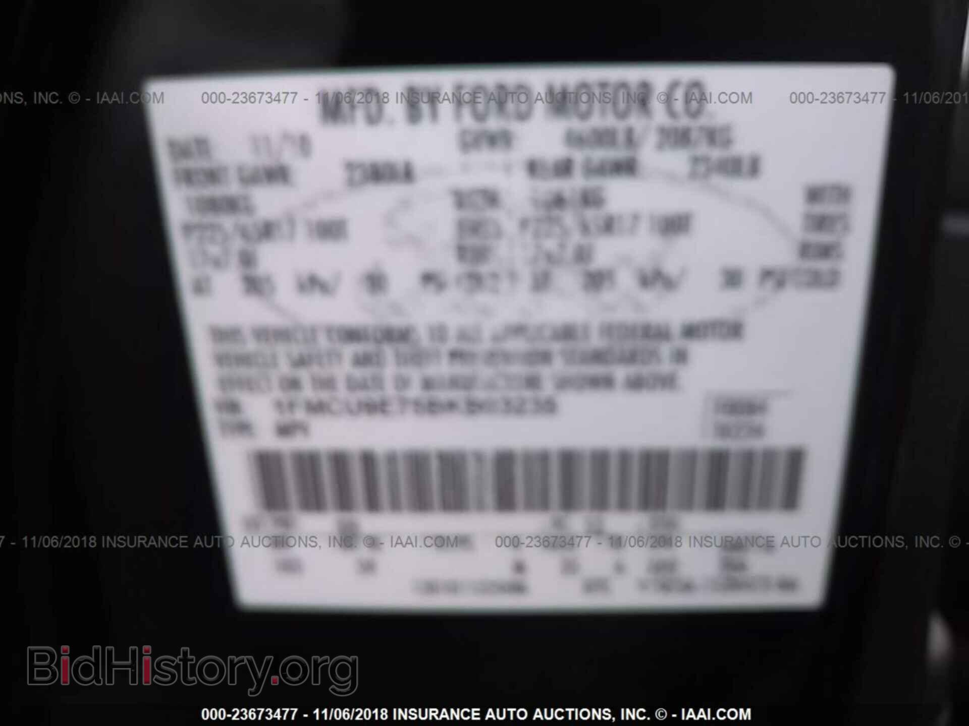 2011 FORD ESCAPE - VIN: 1FMCU9E75BKB03235 - Фото 9