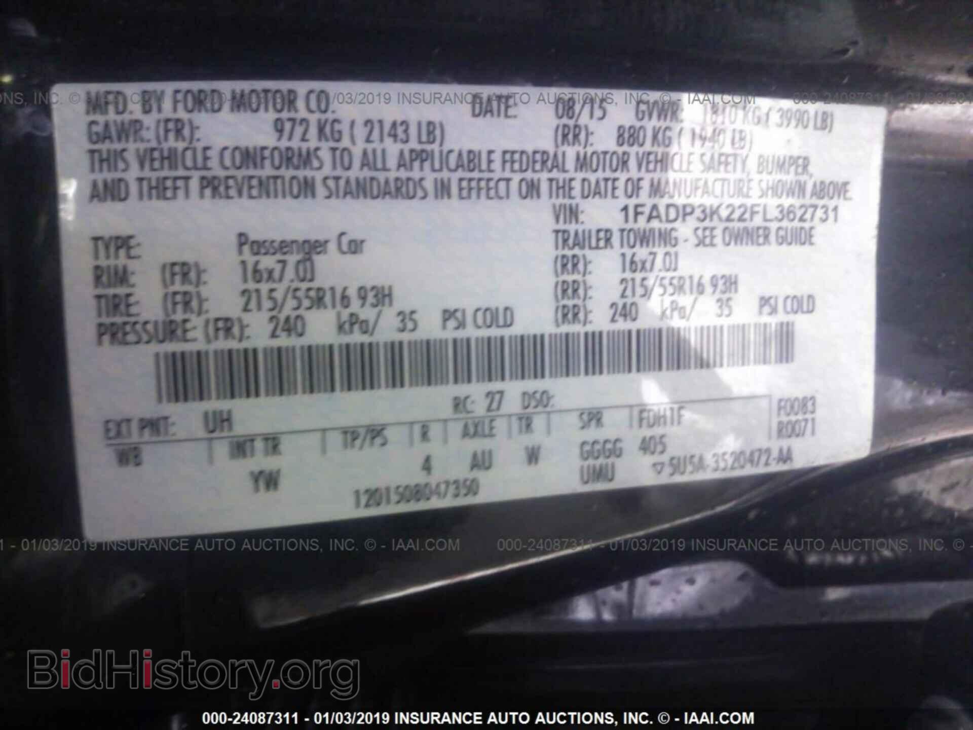 2015 FORD FOCUS - VIN: 1FADP3K22FL362731 - Photo 9