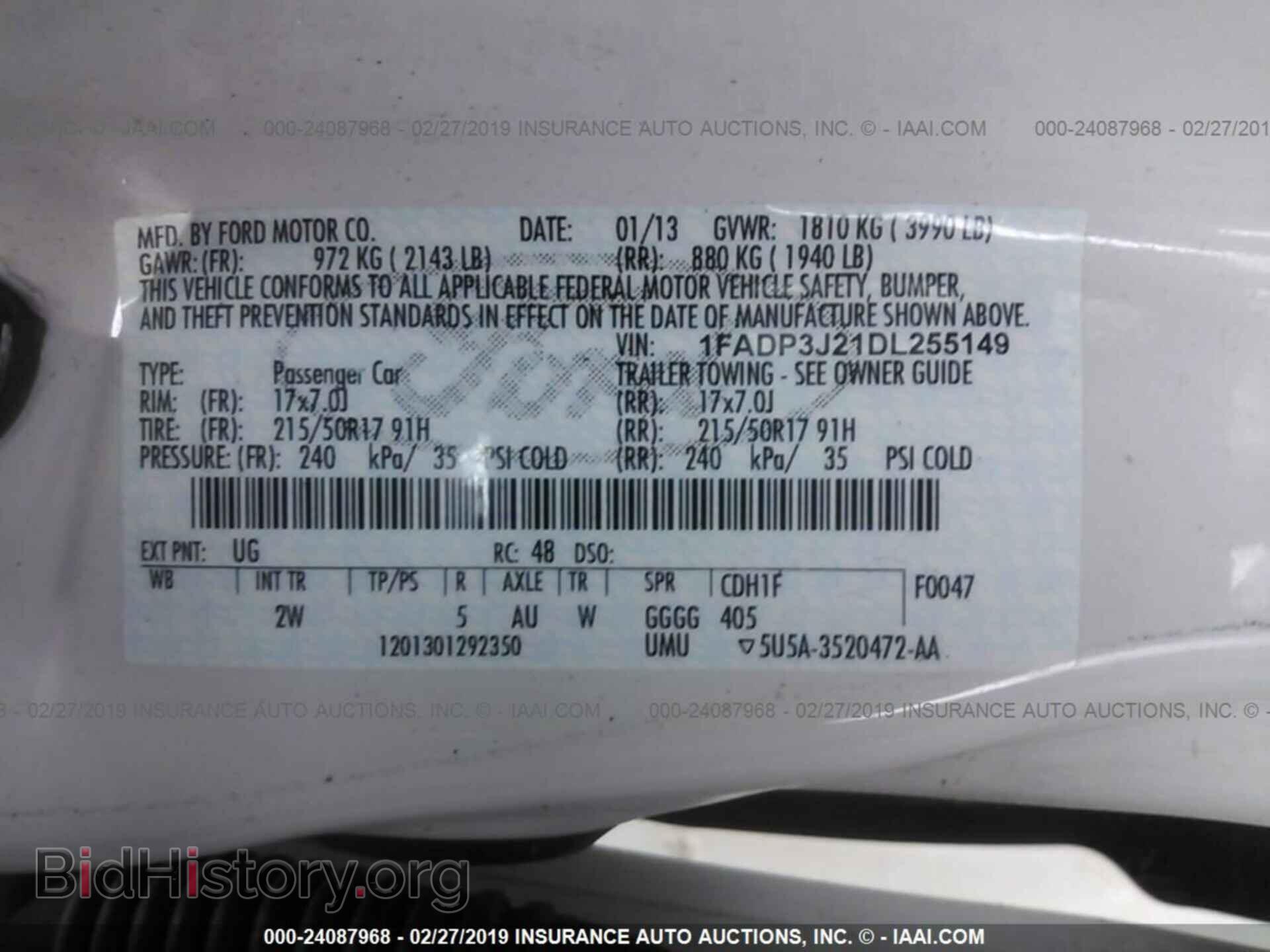2013 FORD FOCUS - VIN: 1FADP3J21DL255149 - Фото 9