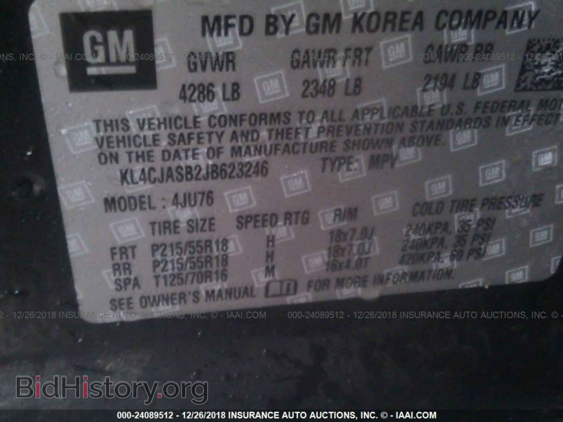 2018 BUICK ENCORE - VIN: KL4CJASB2JB623246 - Photo 9