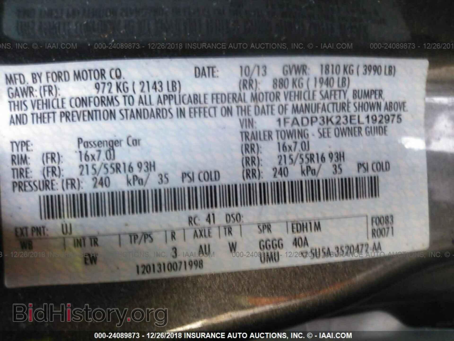 2014 FORD FOCUS - VIN: 1FADP3K23EL192975 - Photo 9