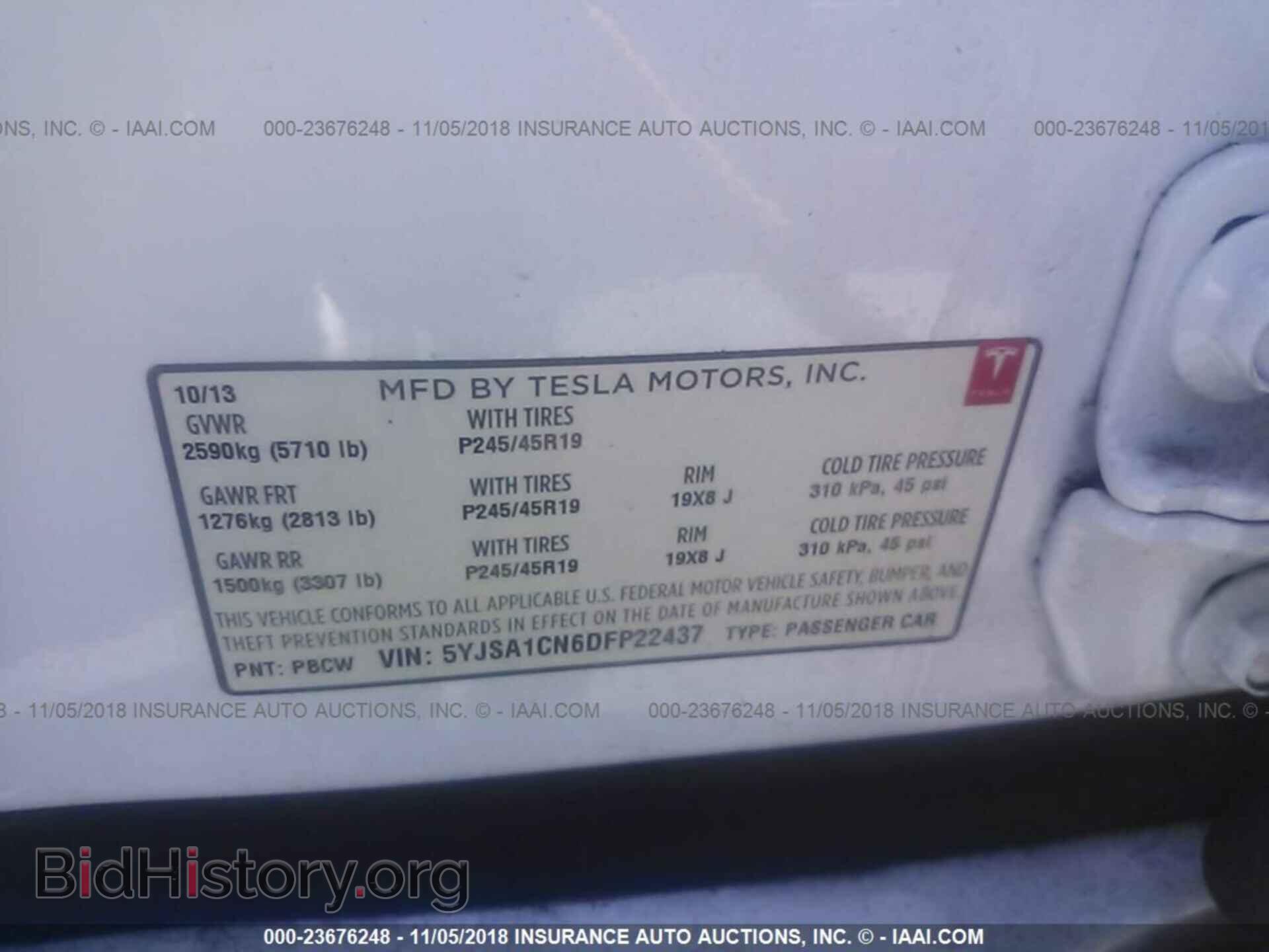 2013 TESLA MODEL S - VIN: 5YJSA1CN6DFP22437 - Photo 9