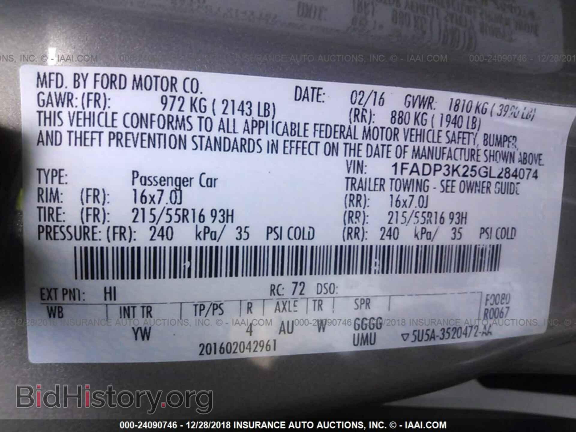 2016 FORD FOCUS - VIN: 1FADP3K25GL284074 - Photo 9