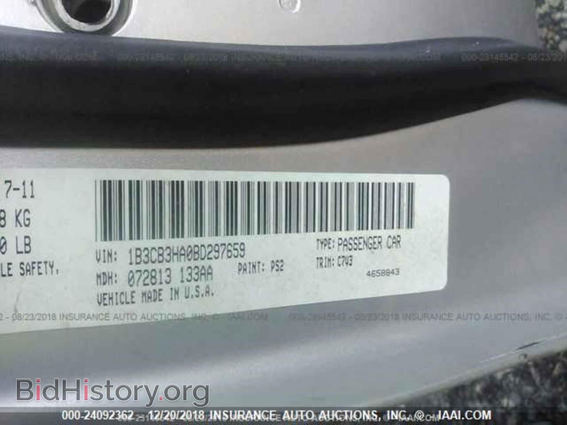 2011 DODGE CALIBER - VIN: 1B3CB3HA0BD297659 - Фото 9