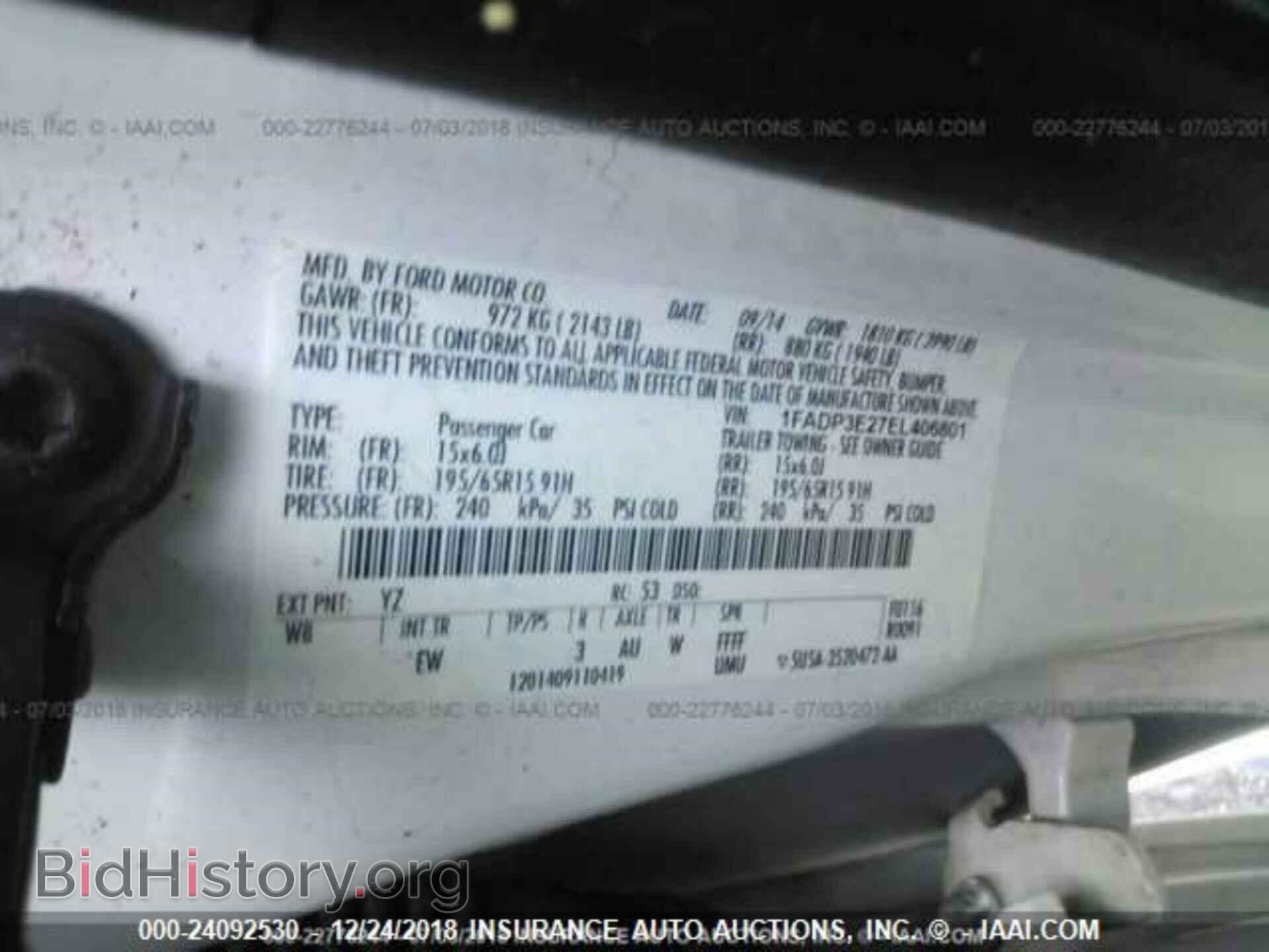 2014 FORD FOCUS - VIN: 1FADP3E27EL406801 - Фото 9