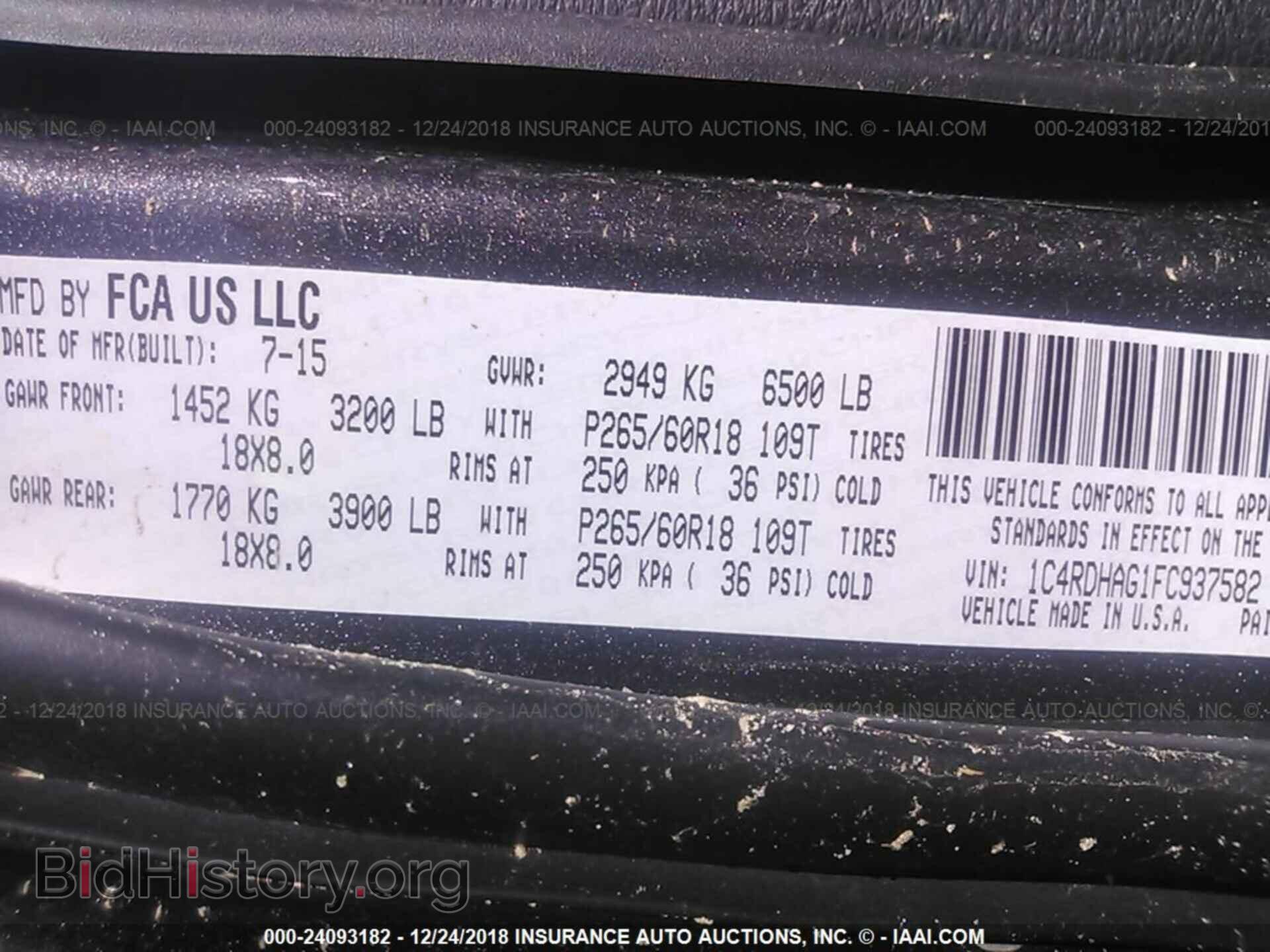 2015 DODGE DURANGO - VIN: 1C4RDHAG1FC937582 - Фото 9