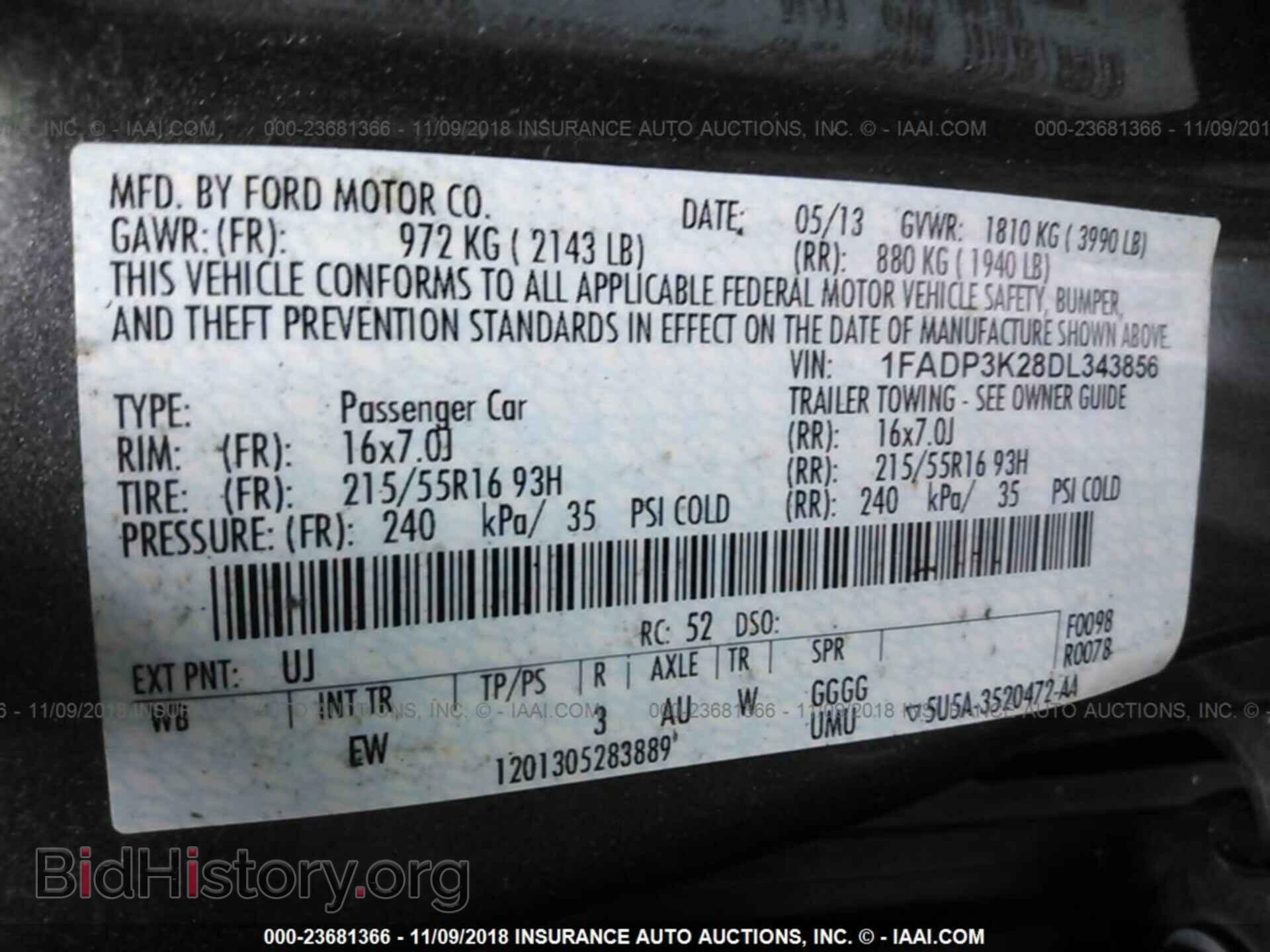 2013 FORD FOCUS - VIN: 1FADP3K28DL343856 - Photo 9