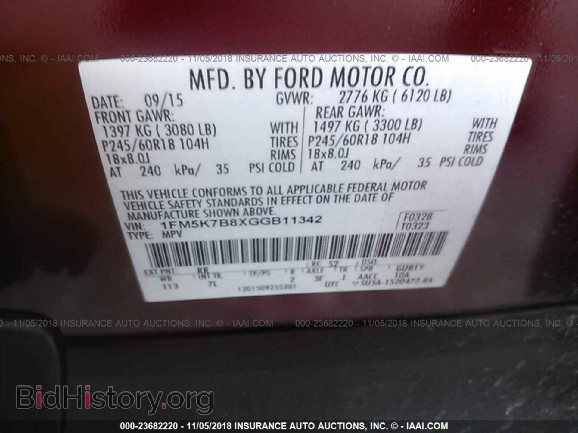 2016 FORD EXPLORER - VIN: 1FM5K7B8XGGB11342 - Photo 9