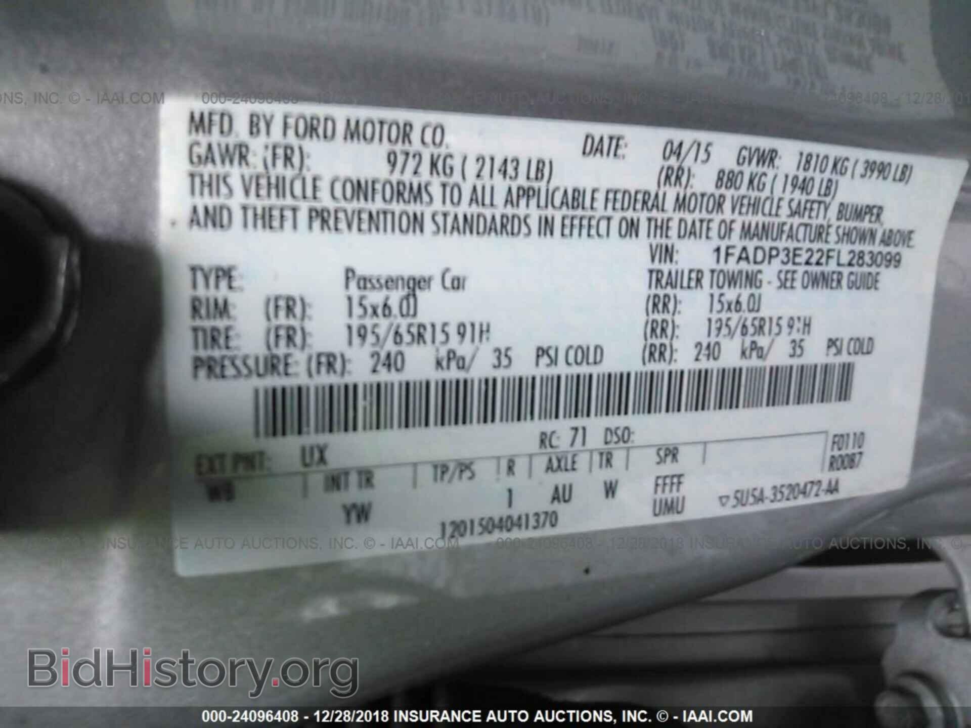 2015 FORD FOCUS - VIN: 1FADP3E22FL283099 - Photo 9