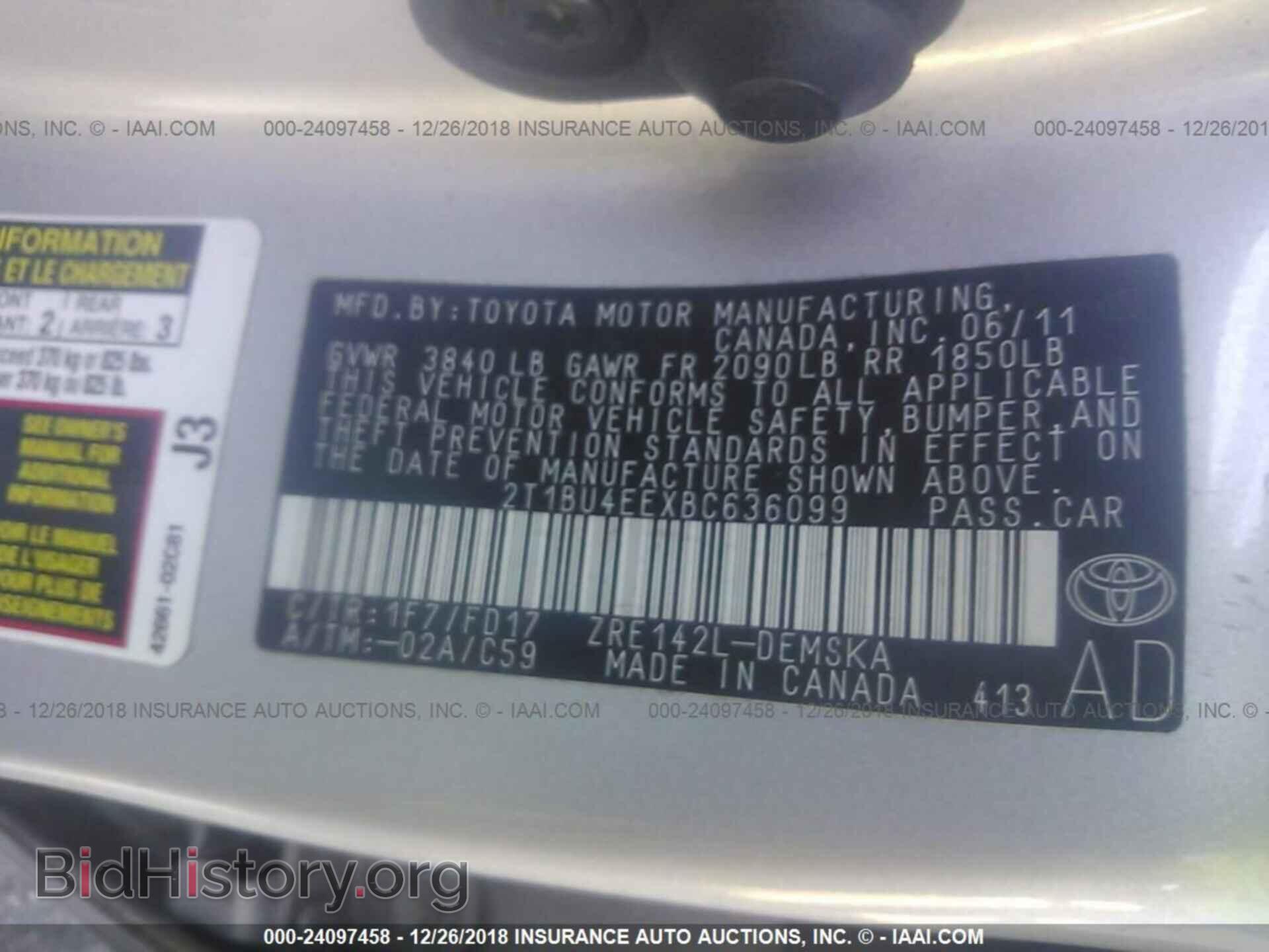 2011 TOYOTA COROLLA - VIN: 2T1BU4EEXBC636099 - Photo 8