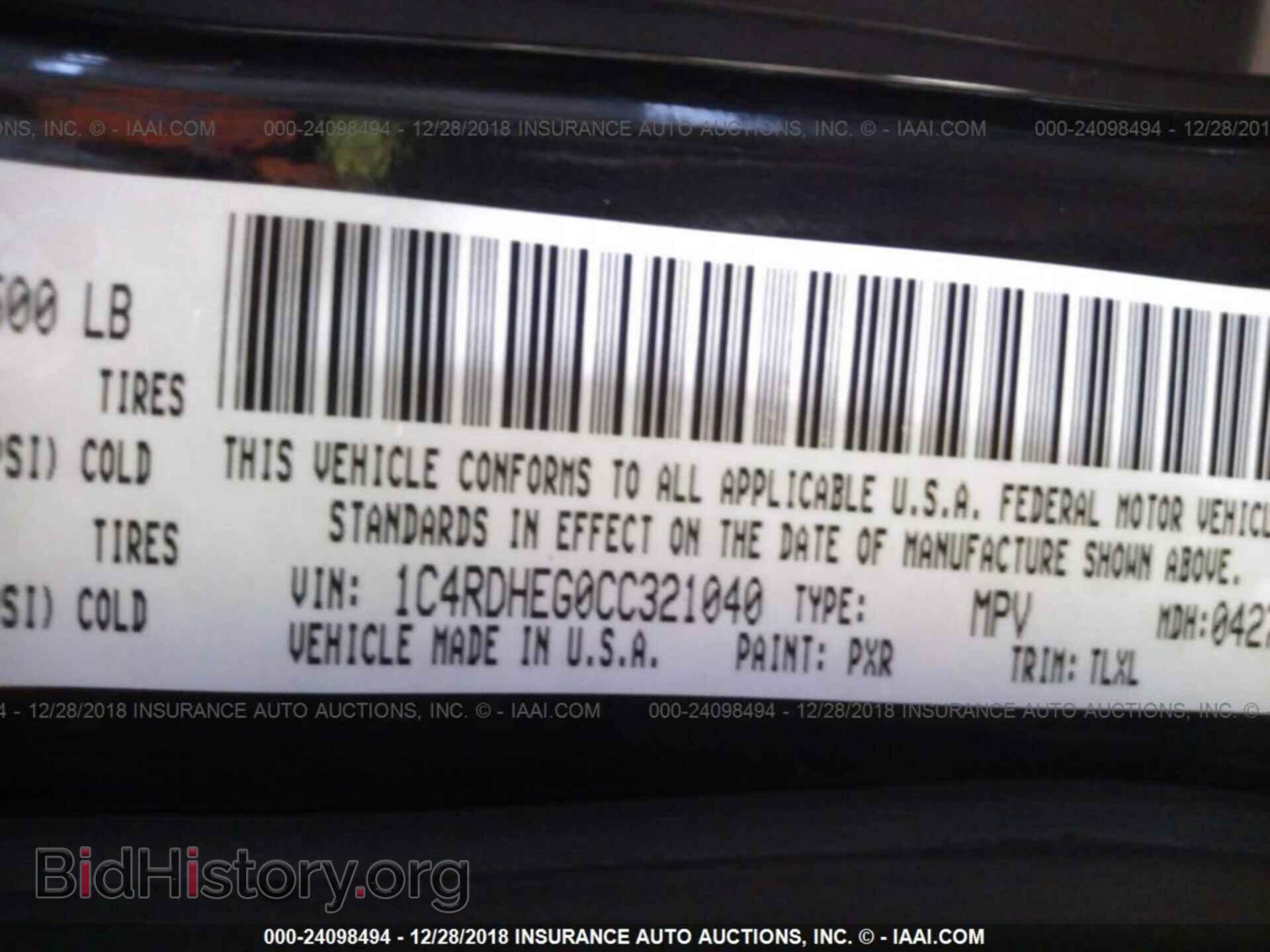 2012 DODGE DURANGO - VIN: 1C4RDHEG0CC321040 - Photo 9