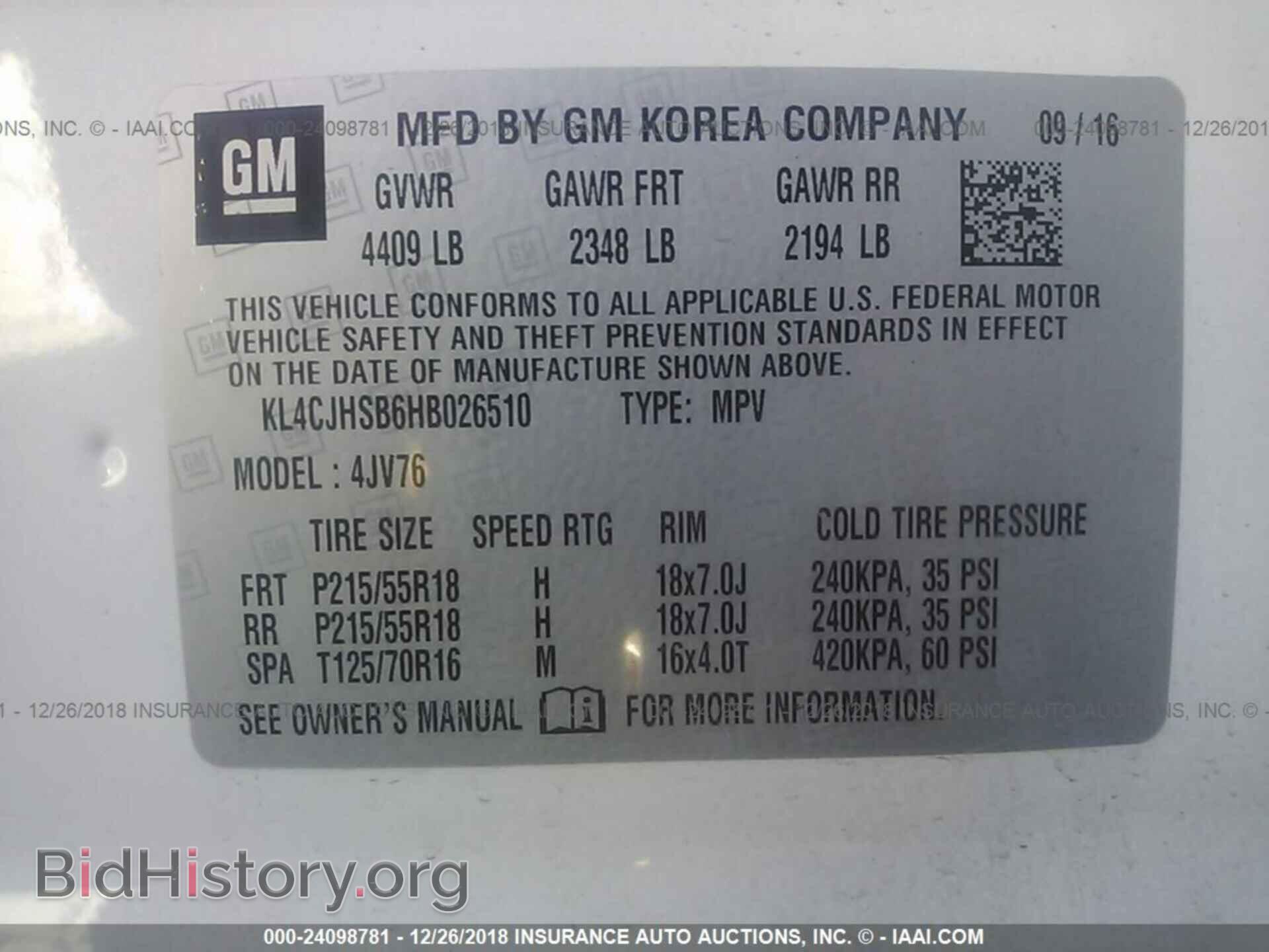 2017 BUICK ENCORE - VIN: KL4CJHSB6HB026510 - Photo 9