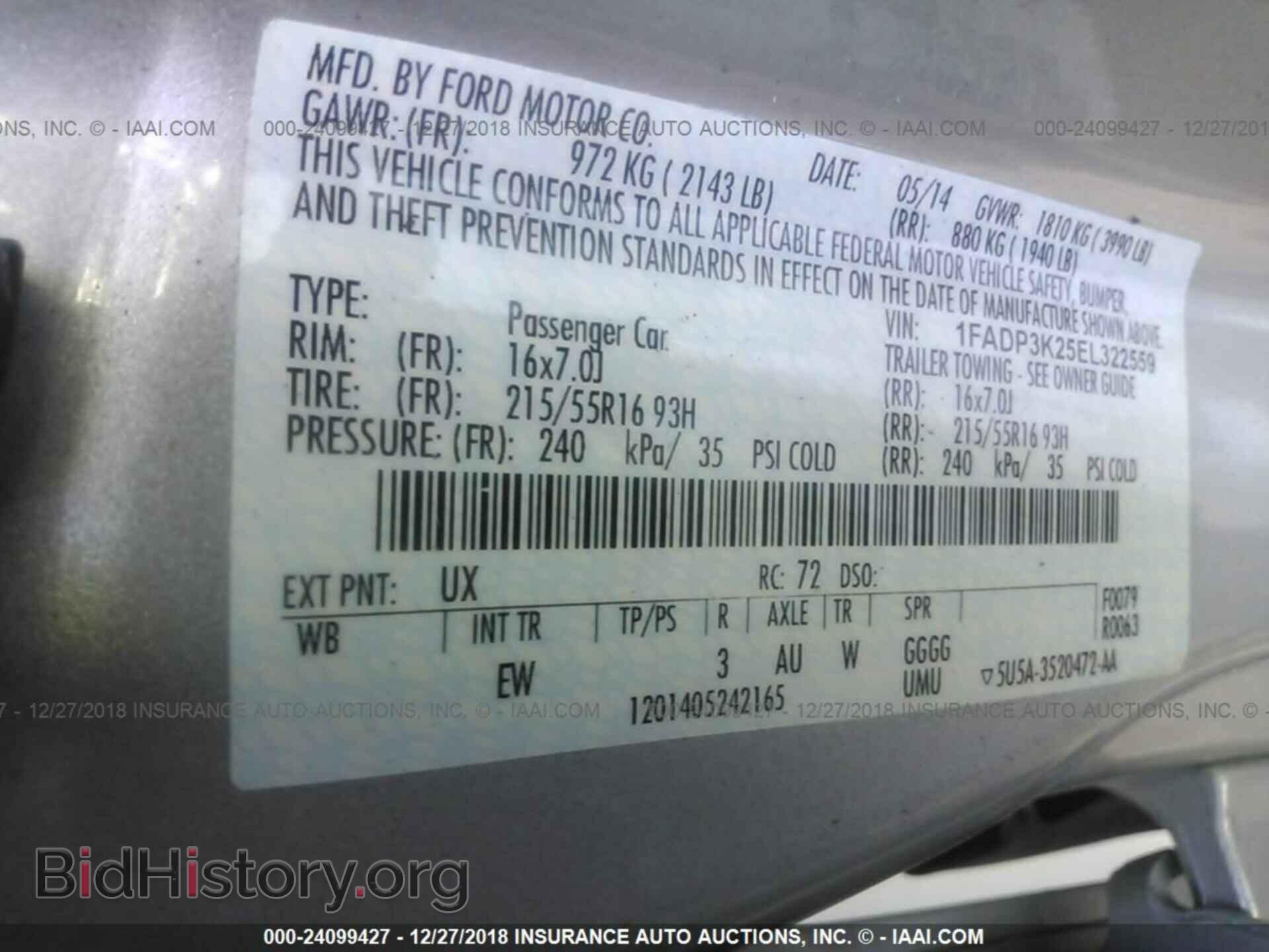 2014 FORD FOCUS - VIN: 1FADP3K25EL322559 - Photo 9