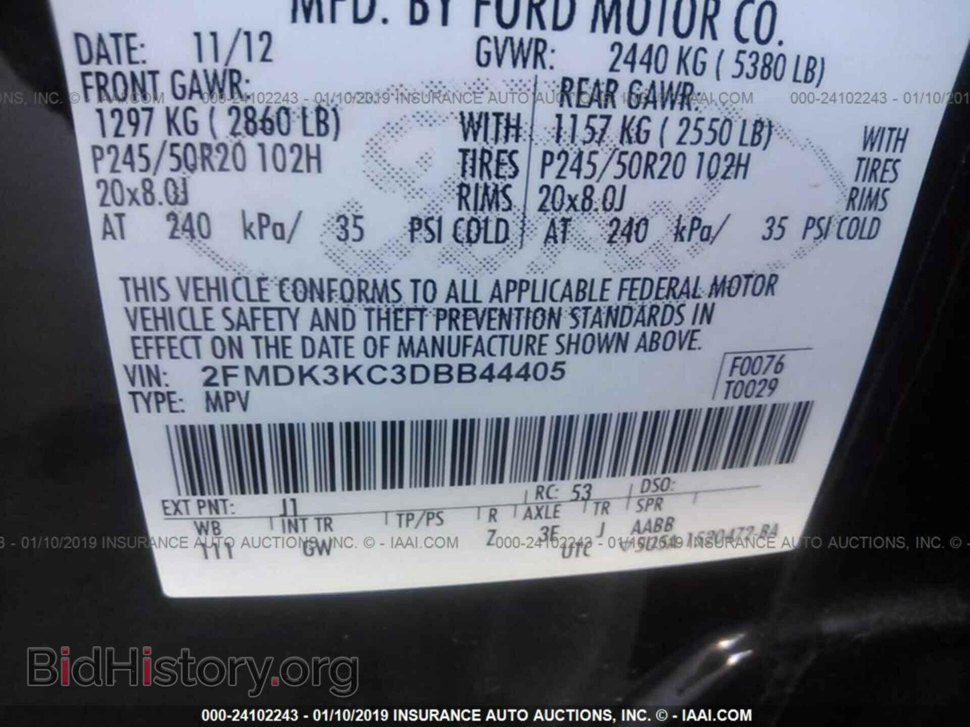 2013 FORD EDGE - VIN: 2FMDK3KC3DBB44405 - Photo 9