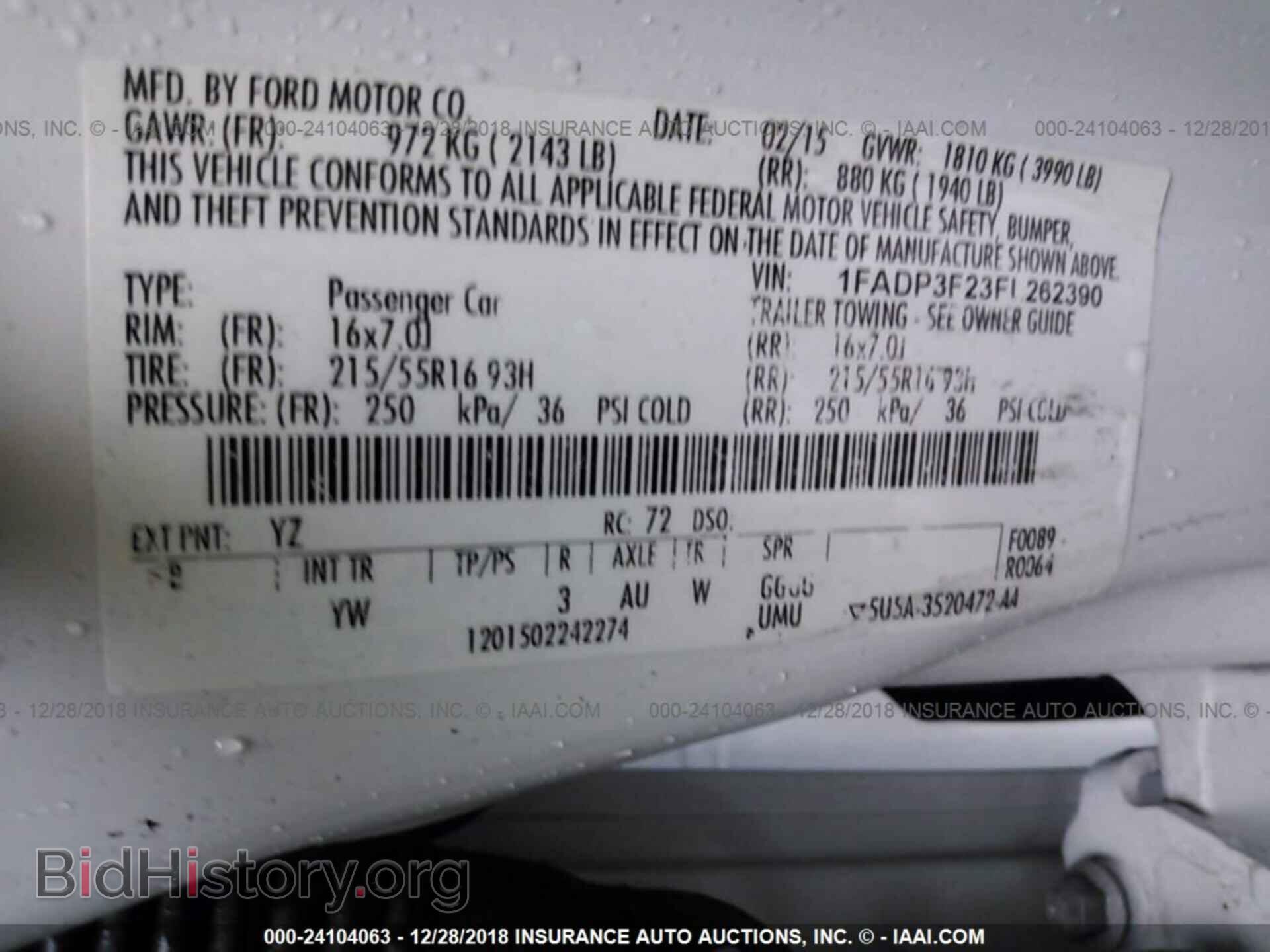 2015 FORD FOCUS - VIN: 1FADP3F23FL262390 - Photo 9