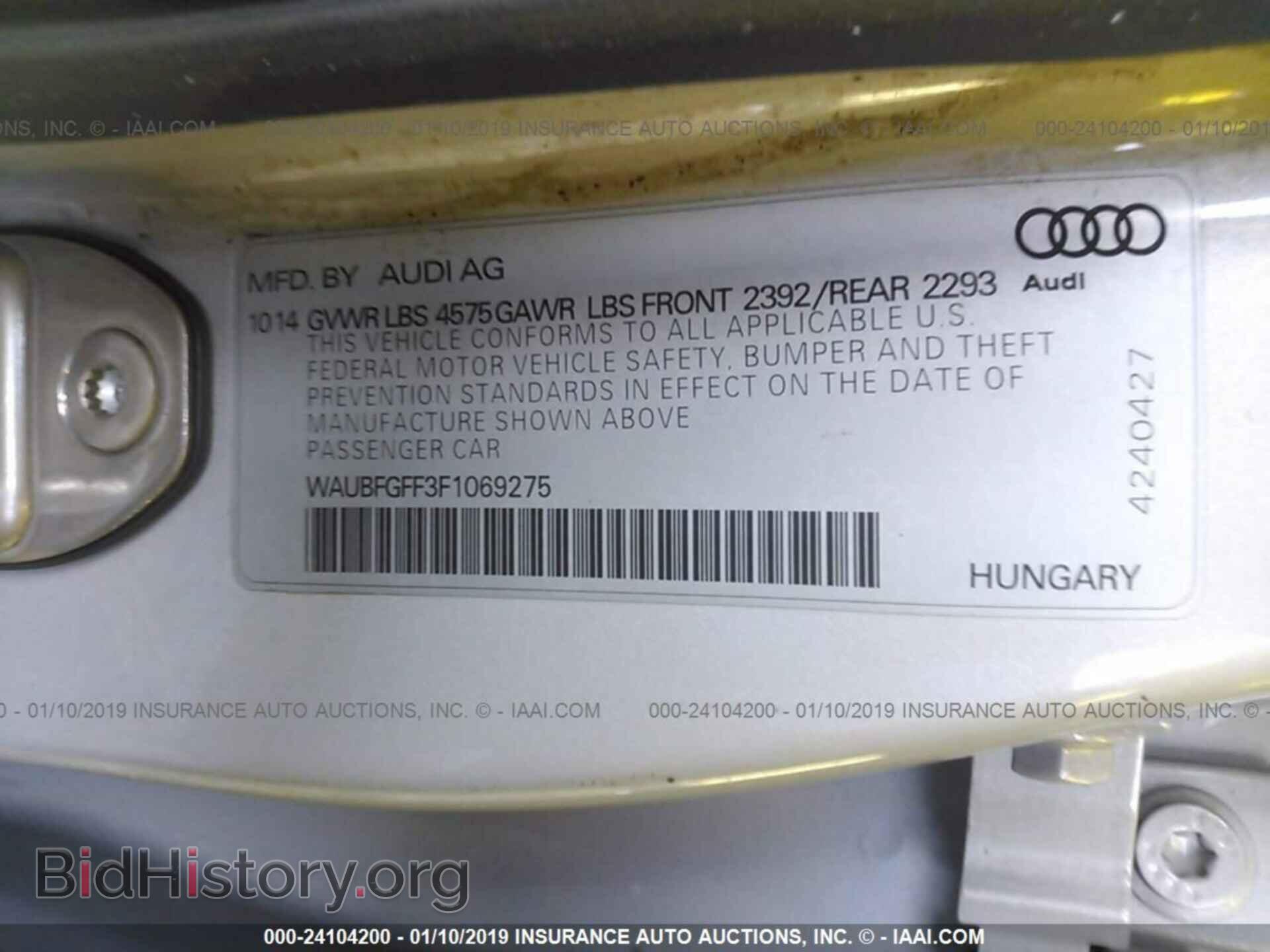 2015 AUDI A3 - VIN: WAUBFGFF3F1069275 - Фото 9