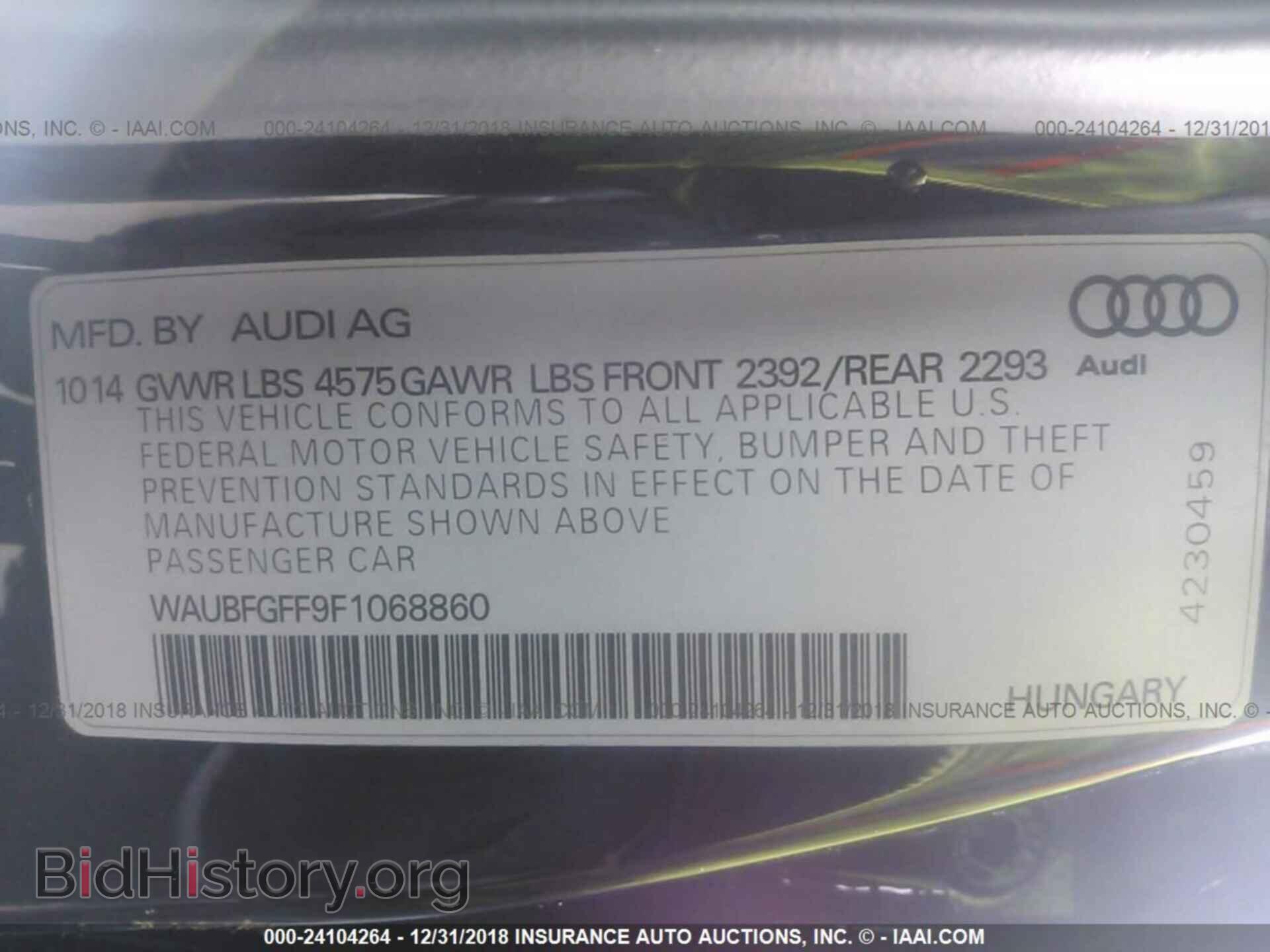2015 AUDI A3 - VIN: WAUBFGFF9F1068860 - Фото 9