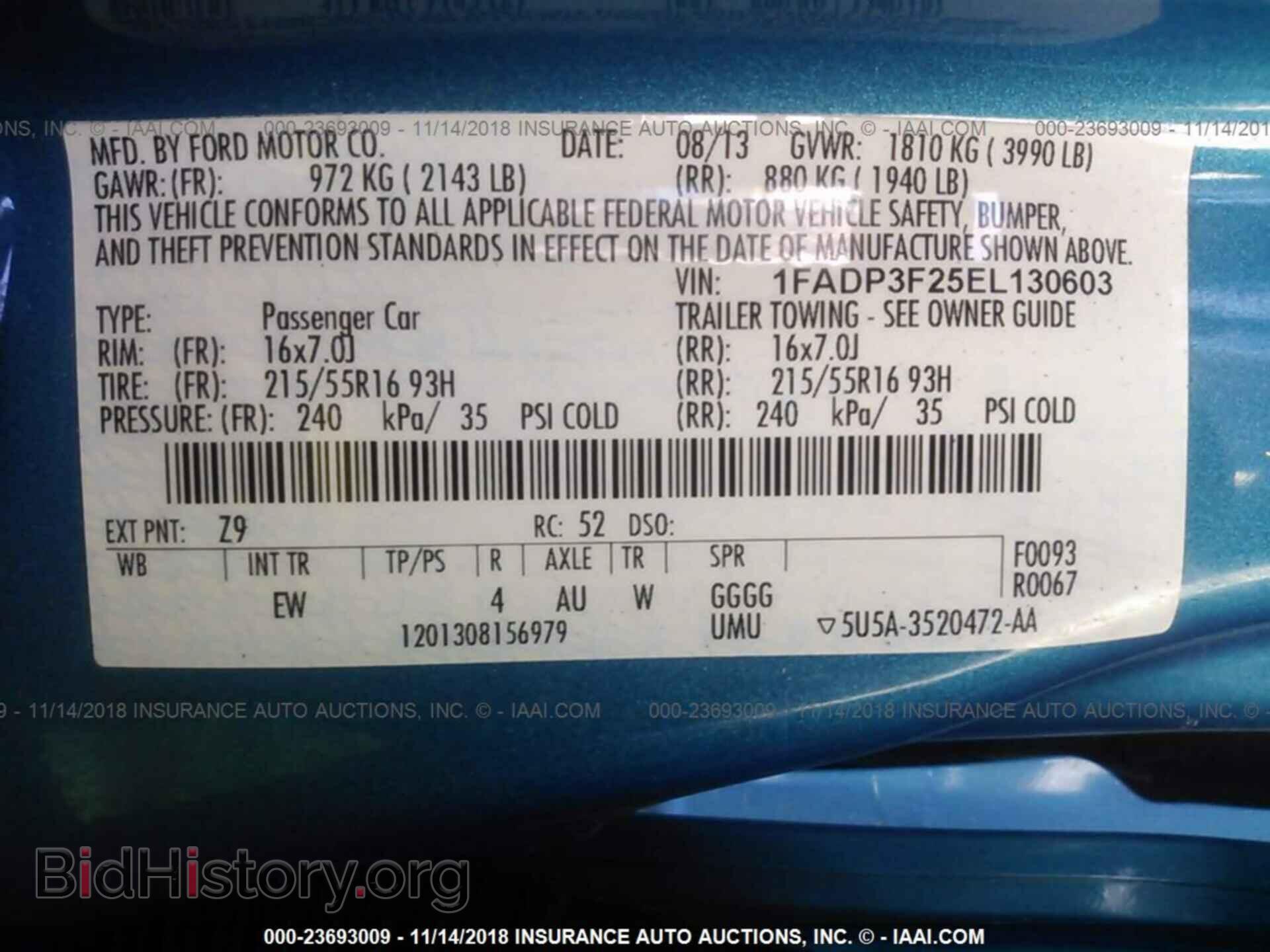 2014 FORD FOCUS - VIN: 1FADP3F25EL130603 - Photo 9
