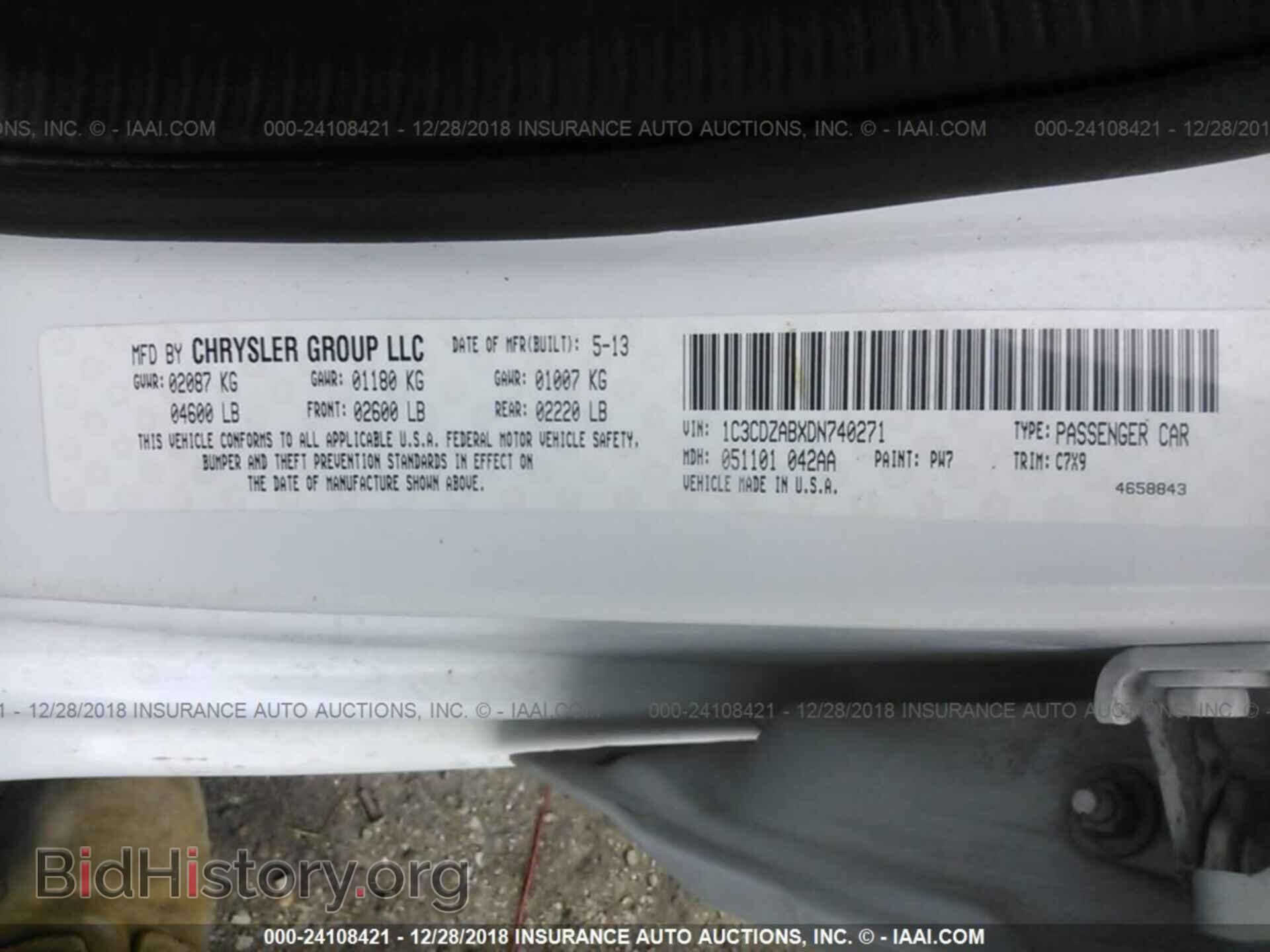 2013 DODGE AVENGER - VIN: 1C3CDZABXDN740271 - Фото 9