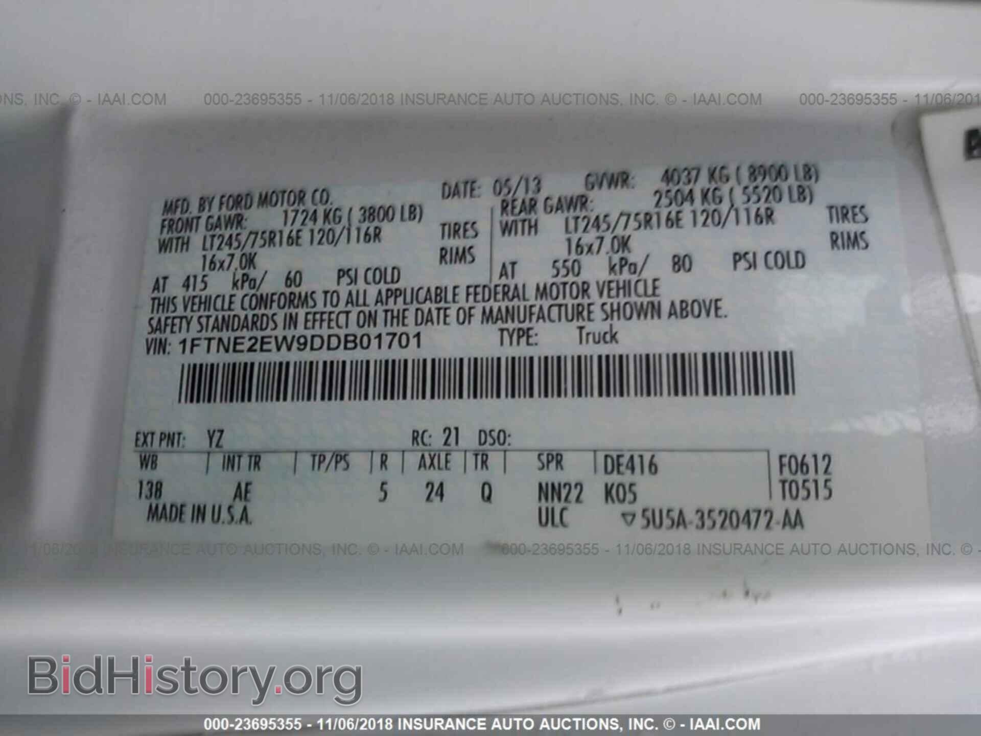 2013 FORD ECONOLINE - VIN: 1FTNE2EW9DDB01701 - Photo 9