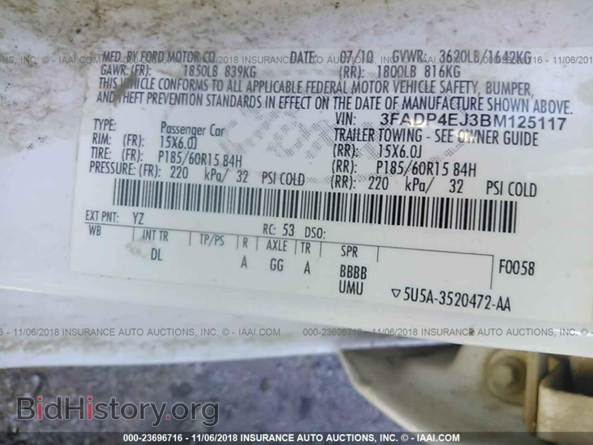 2011 FORD FIESTA - VIN: 3FADP4EJ3BM125117 - Фото 9