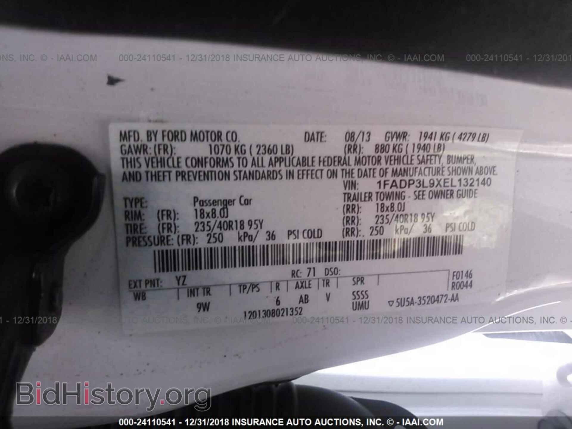 2014 FORD FOCUS - VIN: 1FADP3L9XEL132140 - Фото 9